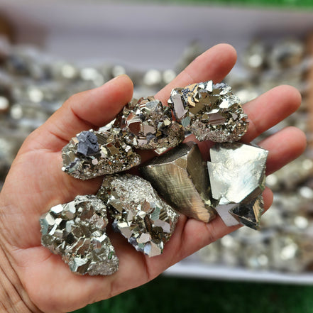 Box 109 pcs big pyrite Octahedral