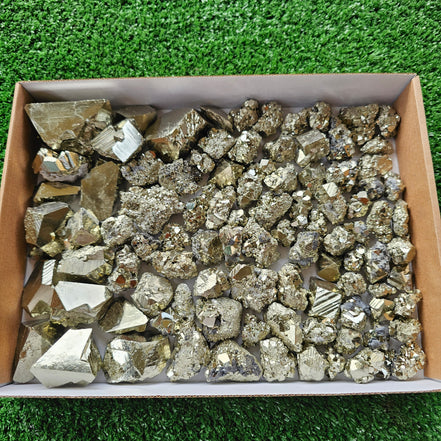 Box 96 pcs big pyrite Octahedral