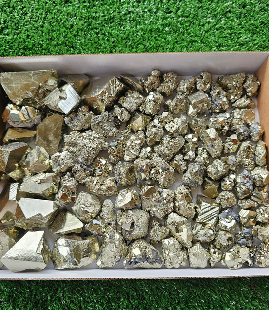 Box 96 pcs big pyrite Octahedral