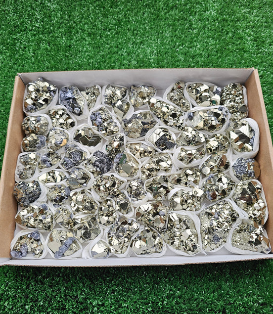 Box 59 pcs big pyrite Octahedral