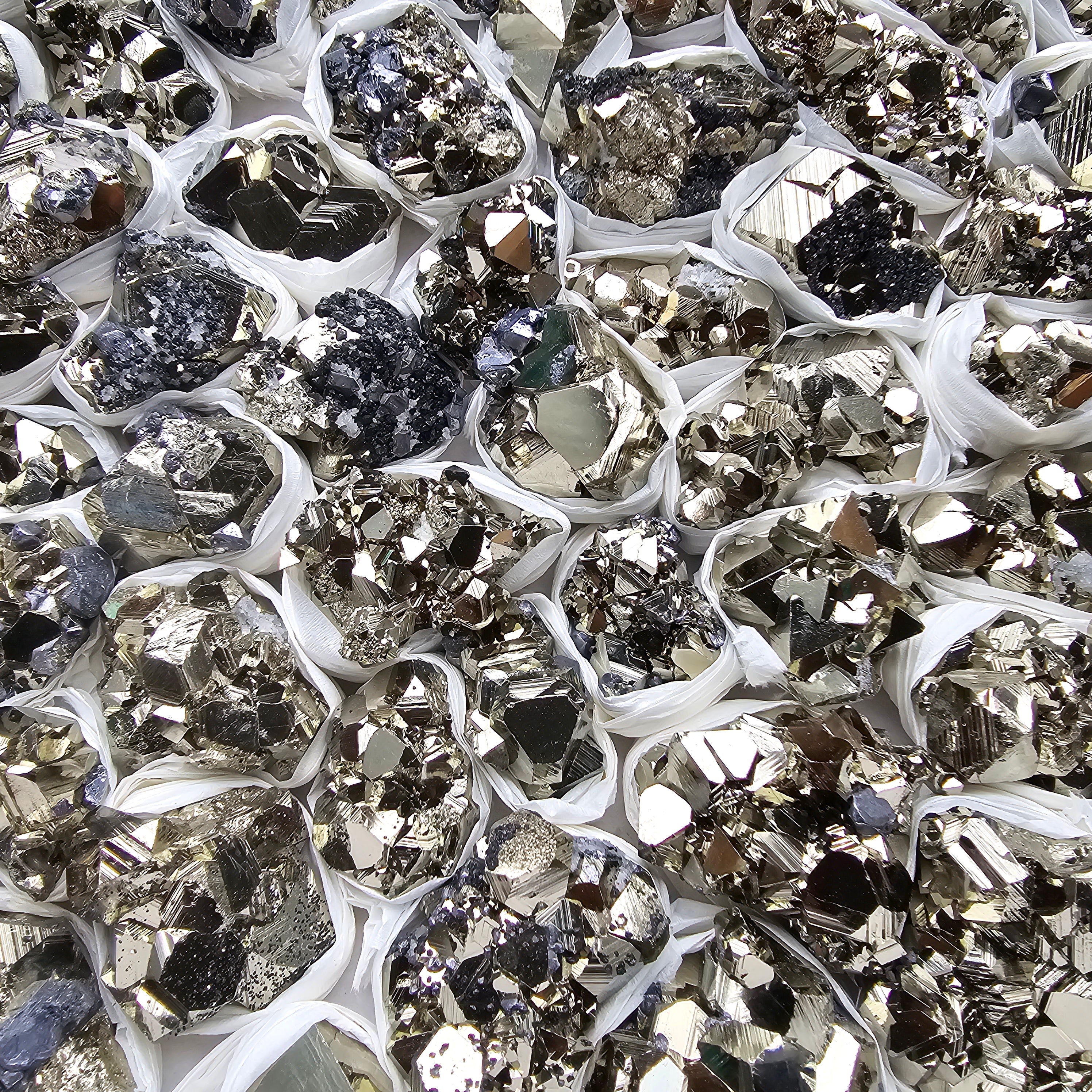 Box 59 pcs big pyrite Octahedral