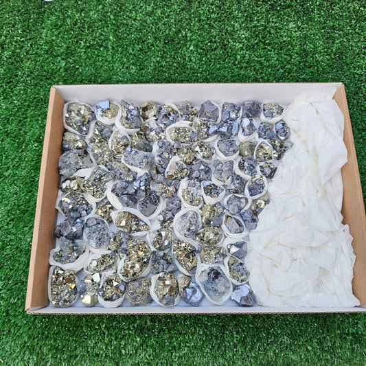 81 pc Galena crystals on octahedral pyrite