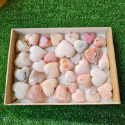 Lot 32 pcs pink opal hearts