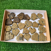 Lot 22 pcs pyrite/stramatolite hearts 3D