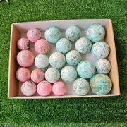 Lot 22 pcs Rhodonite and chrysoprase spheres