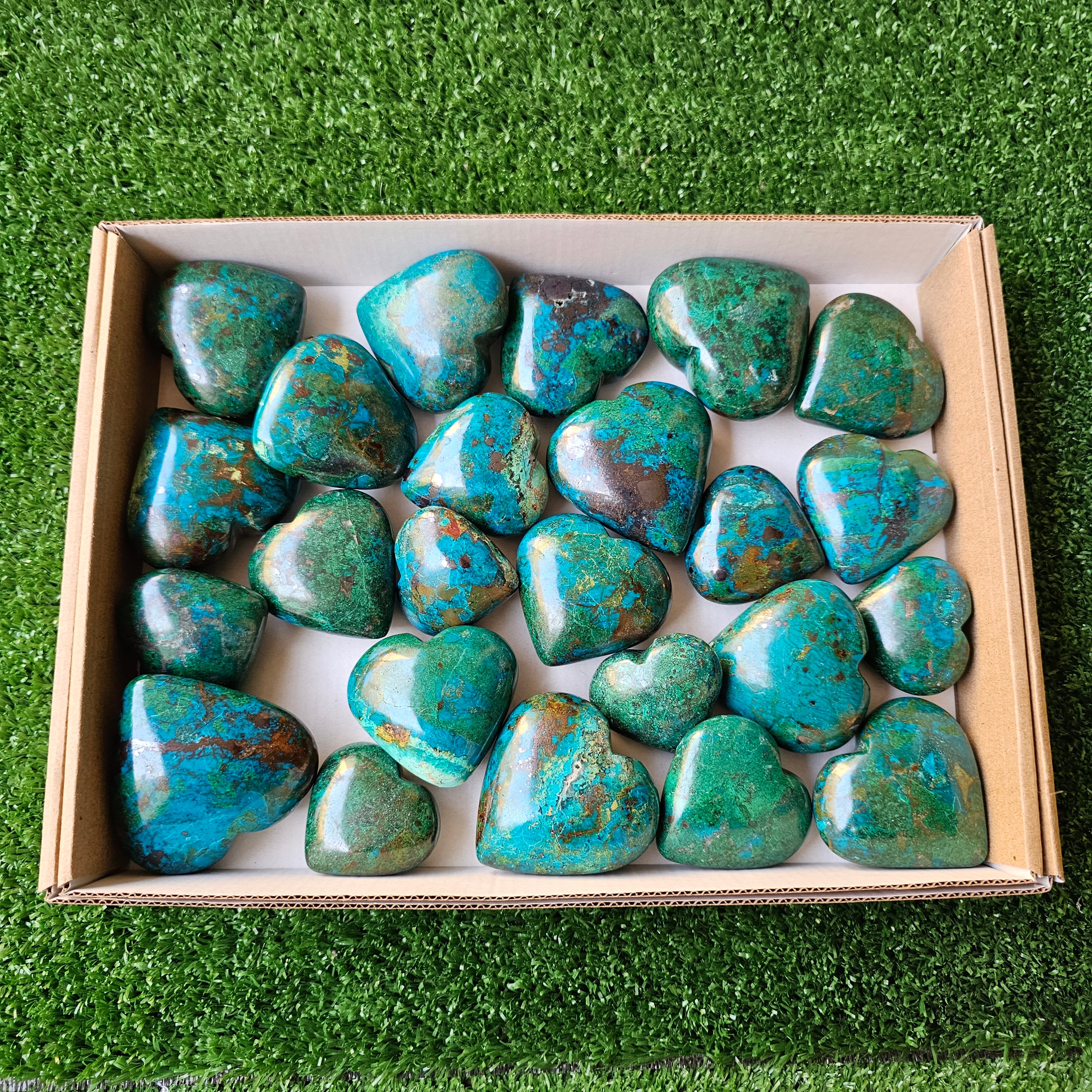 Lot 24 pcs chrysocolla hearts