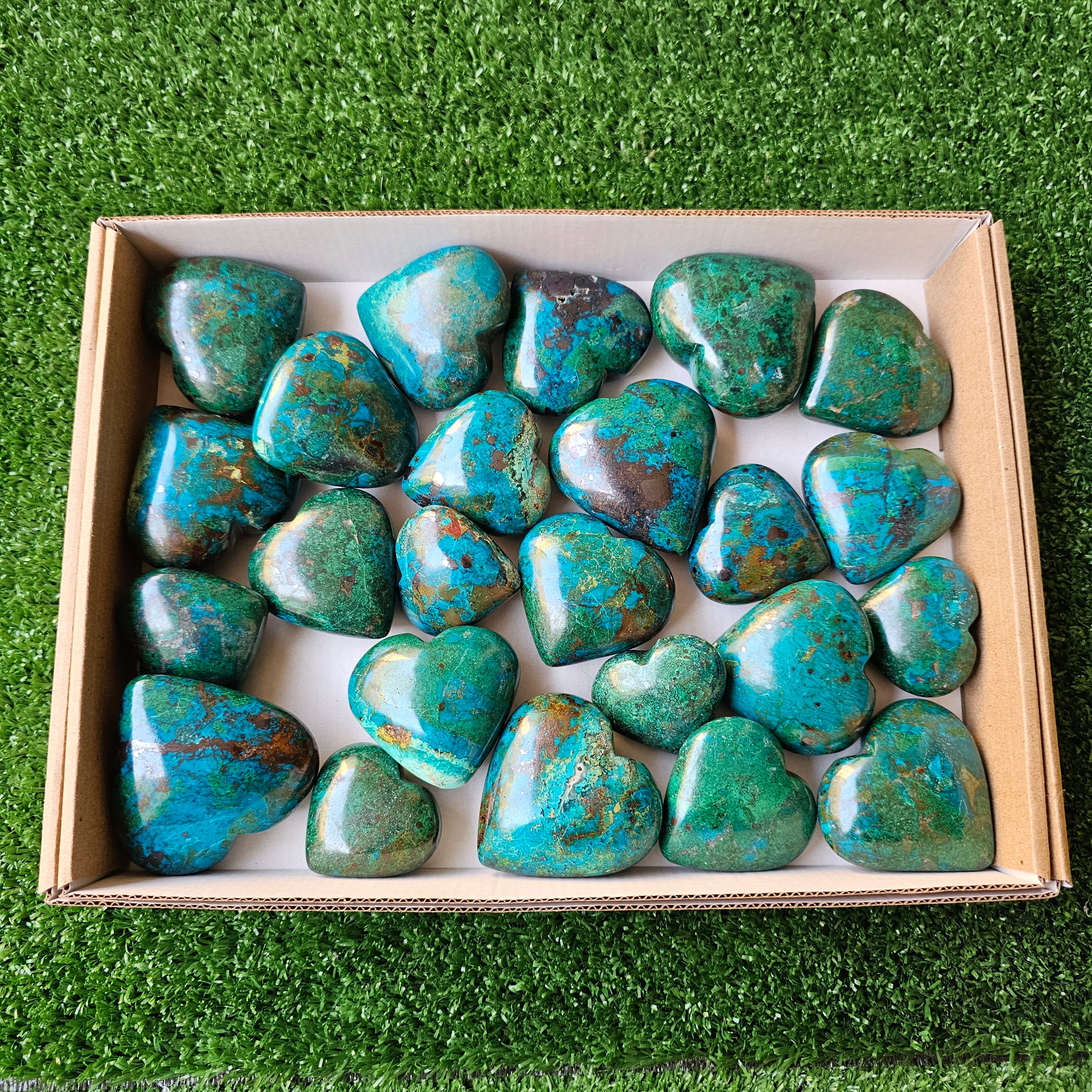 Lot 24 pcs chrysocolla hearts