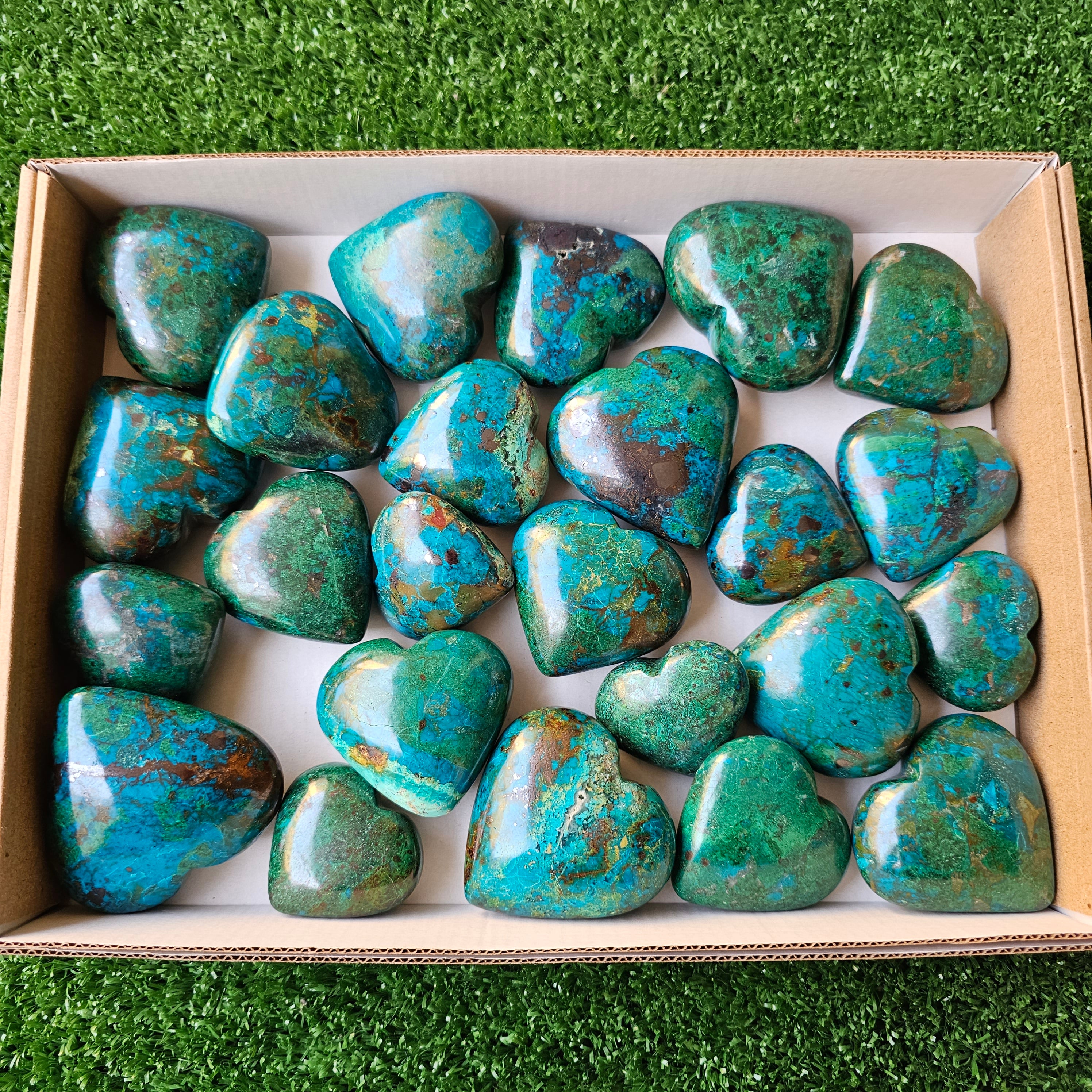 Lot 24 pcs chrysocolla hearts