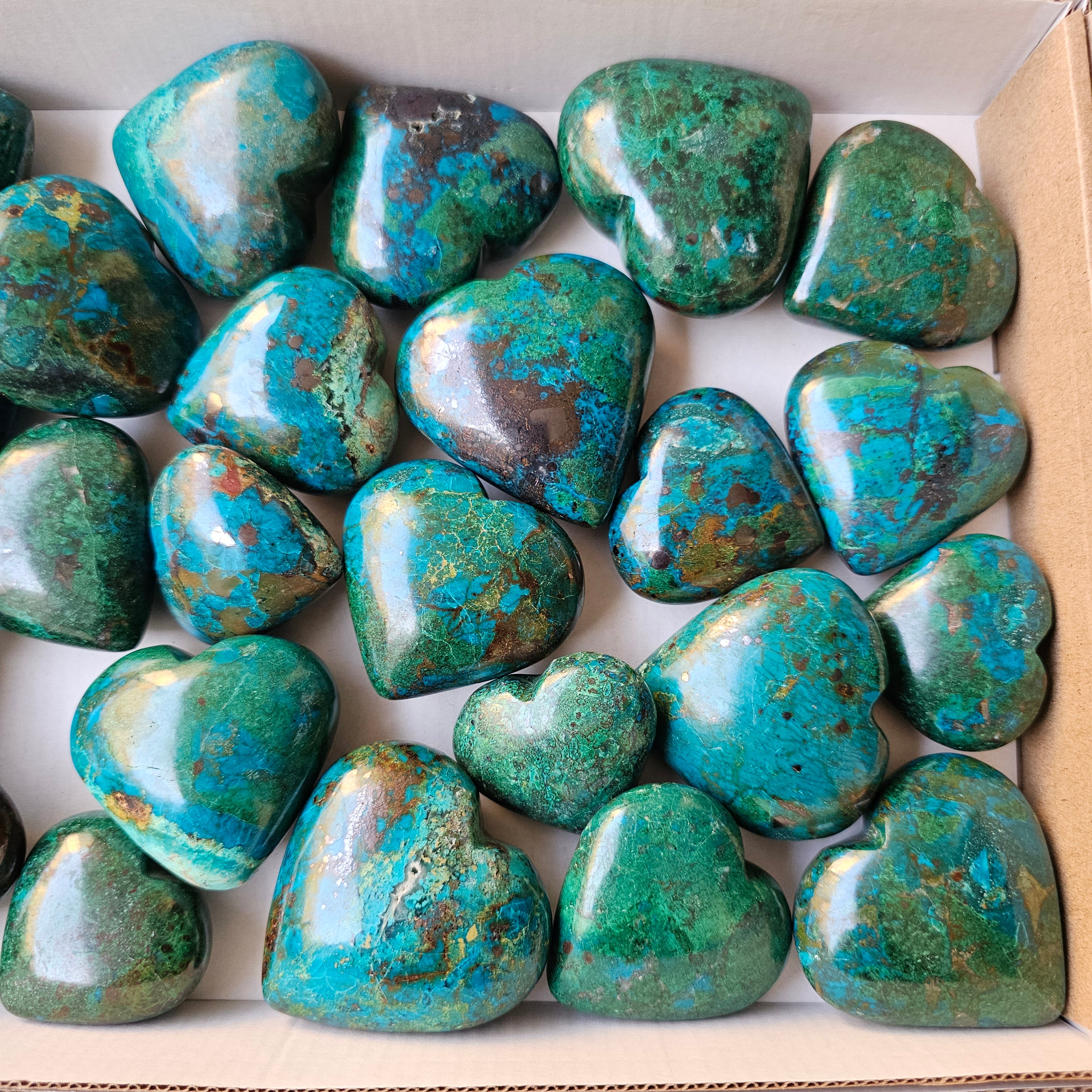 Lot 24 pcs chrysocolla hearts