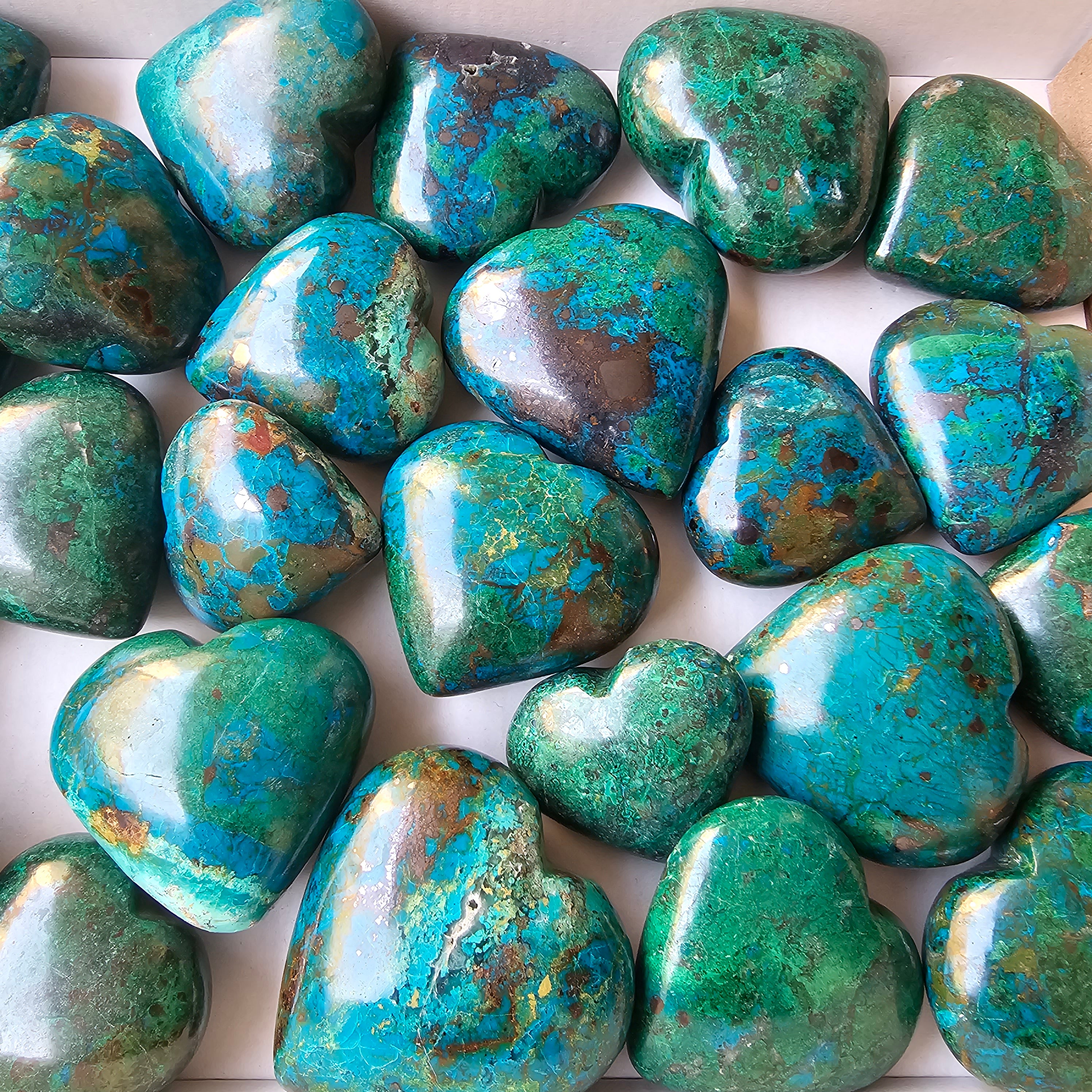 Lot 24 pcs chrysocolla hearts