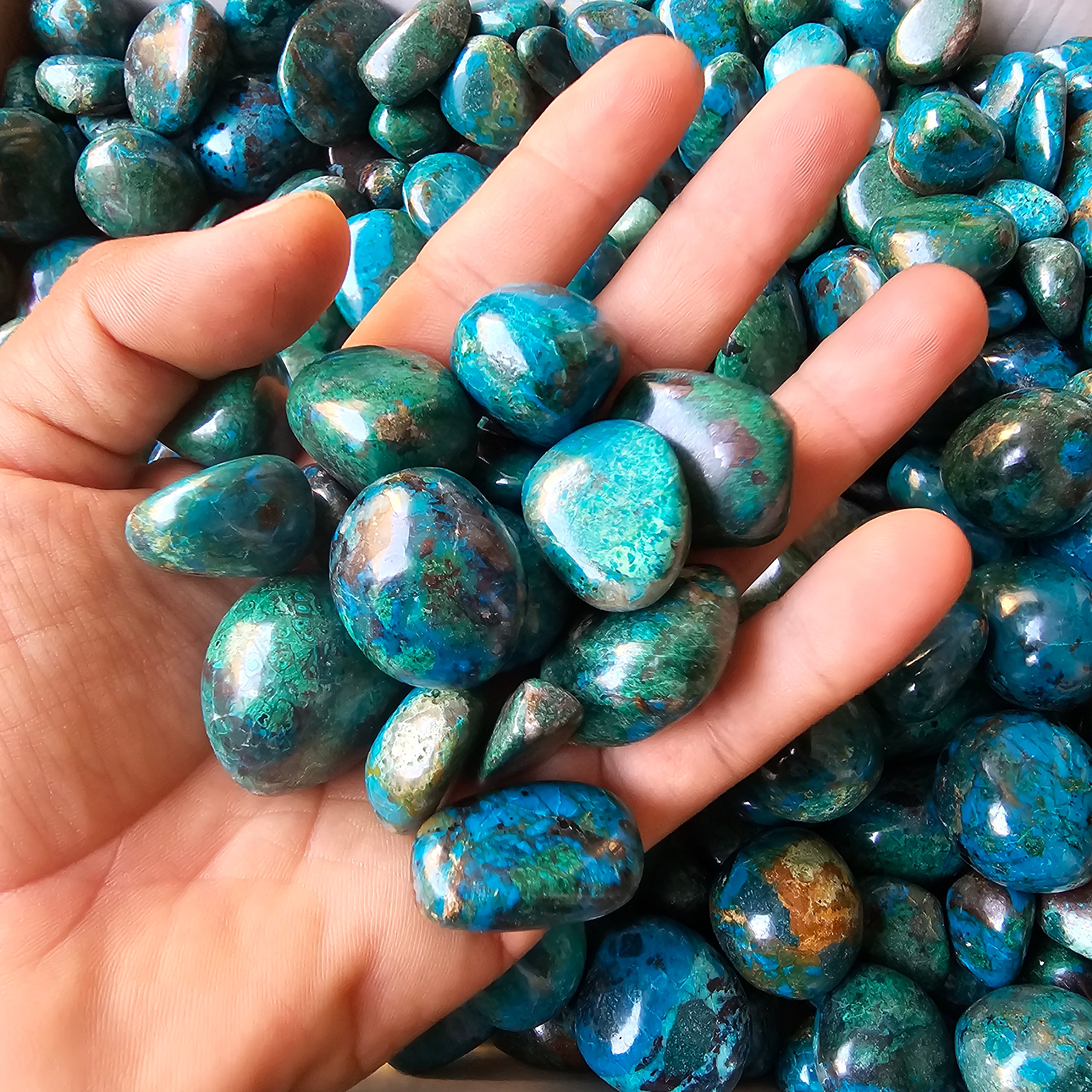 Lot 2 kg chrysocolla tumbled