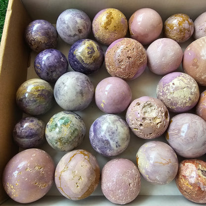 32 pc bolivianite & phosphosiderite spheres