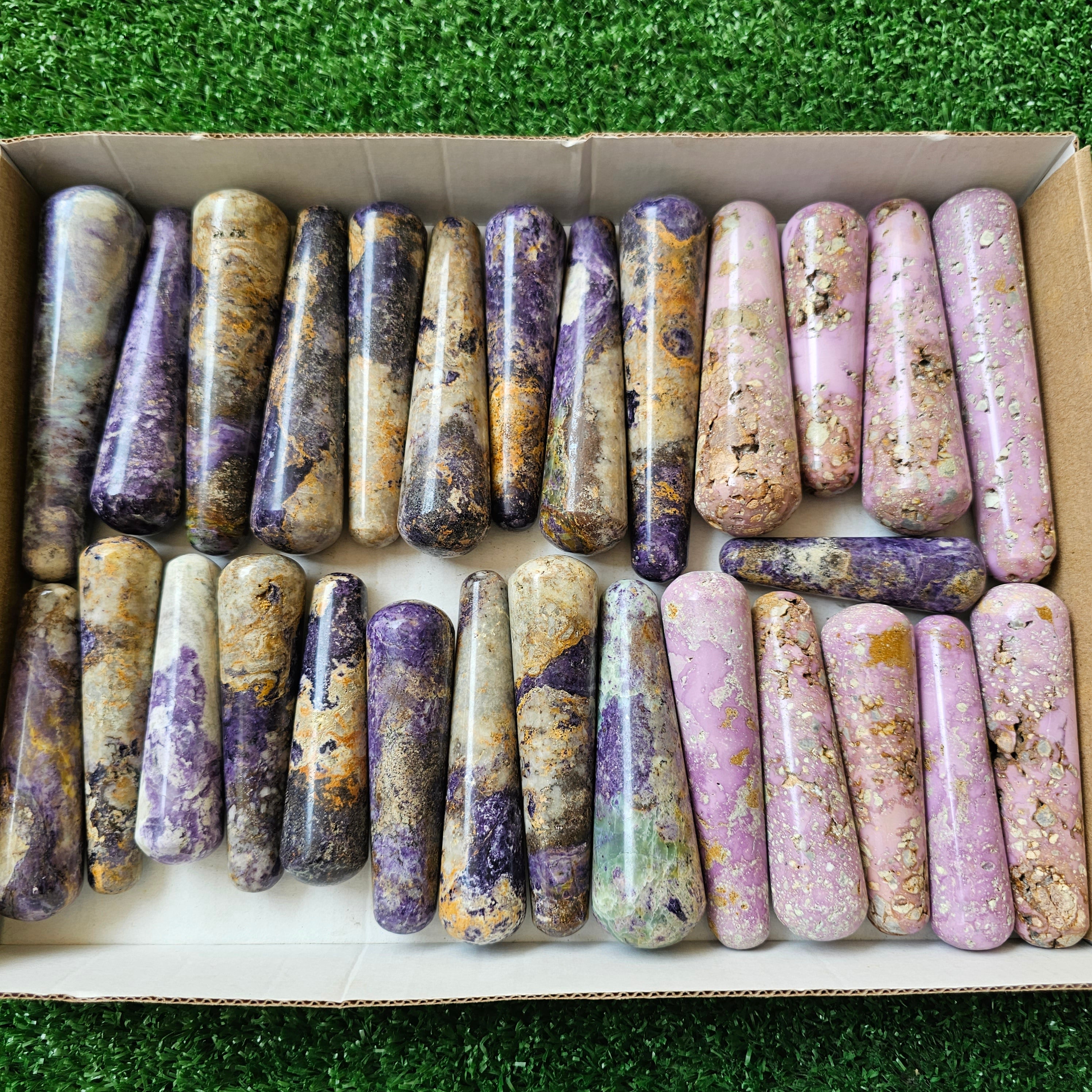 28 pc bolivianite & phosphosiderite wands massage