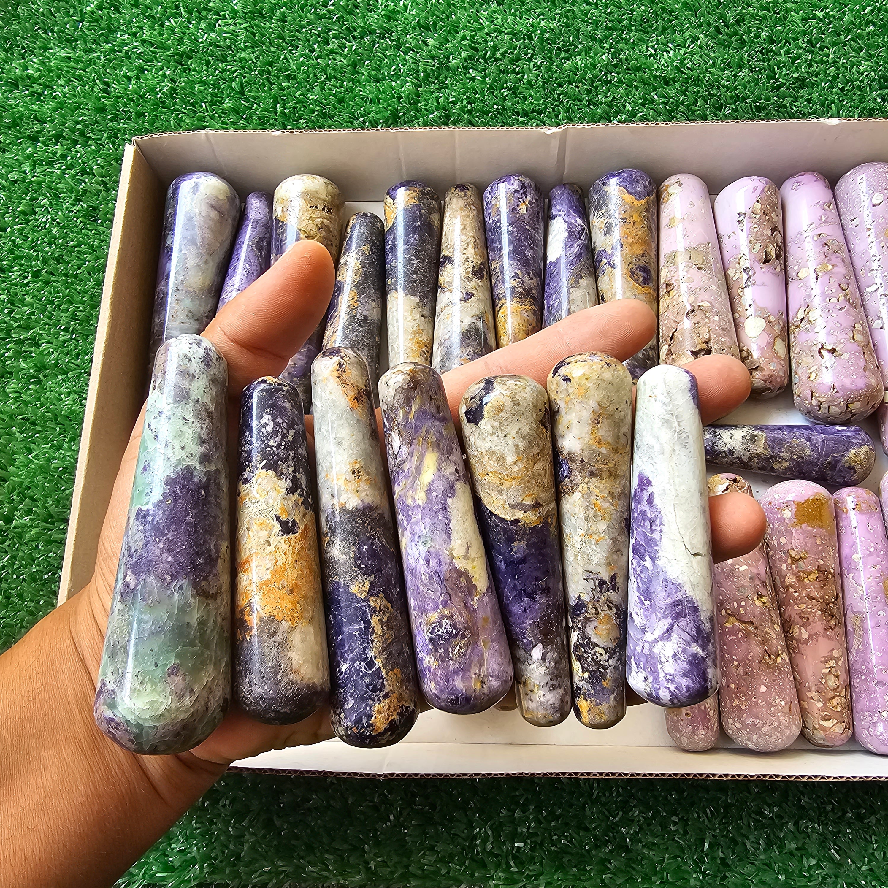 28 pc bolivianite & phosphosiderite wands massage