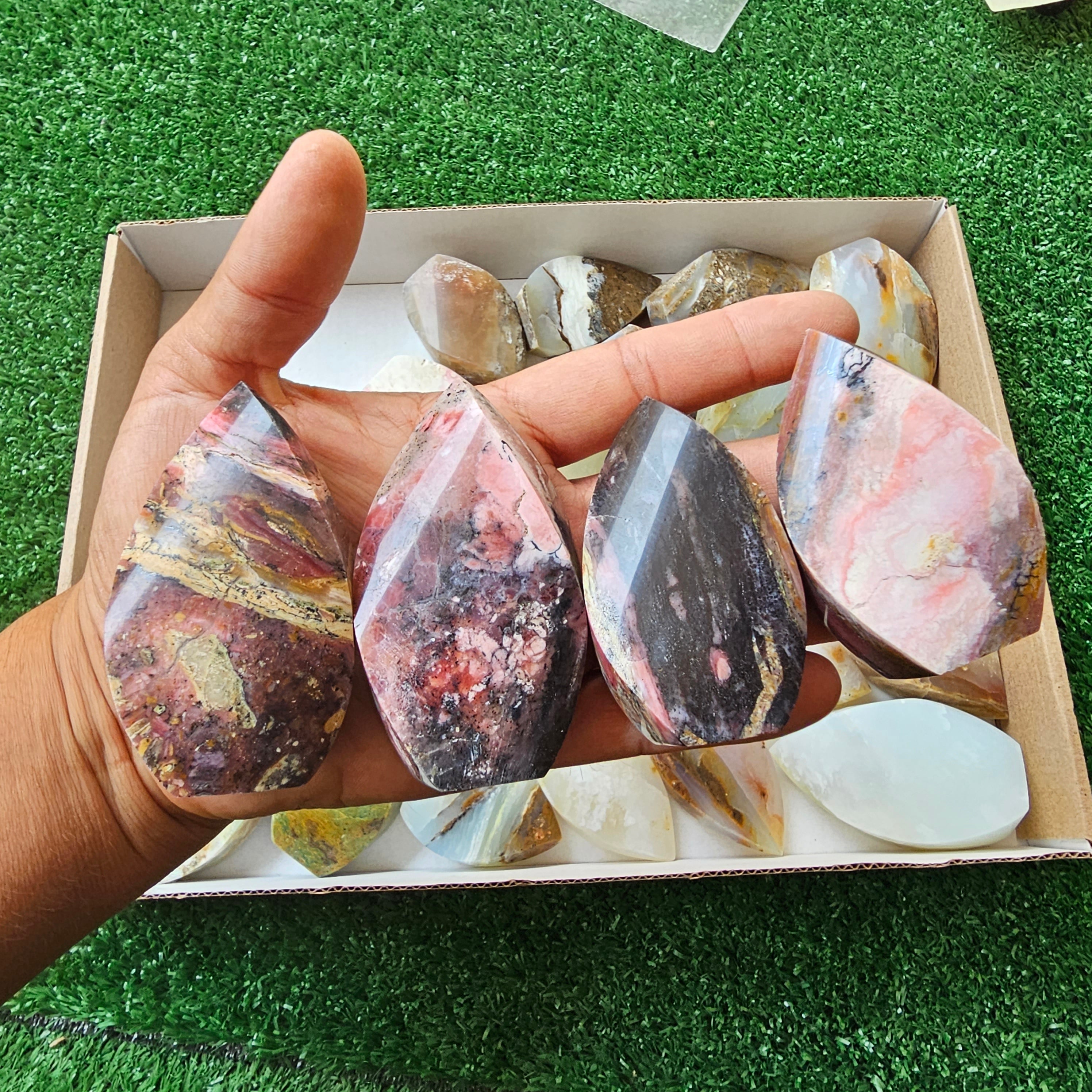 28 pc blue opal & strawberry pink opal flames