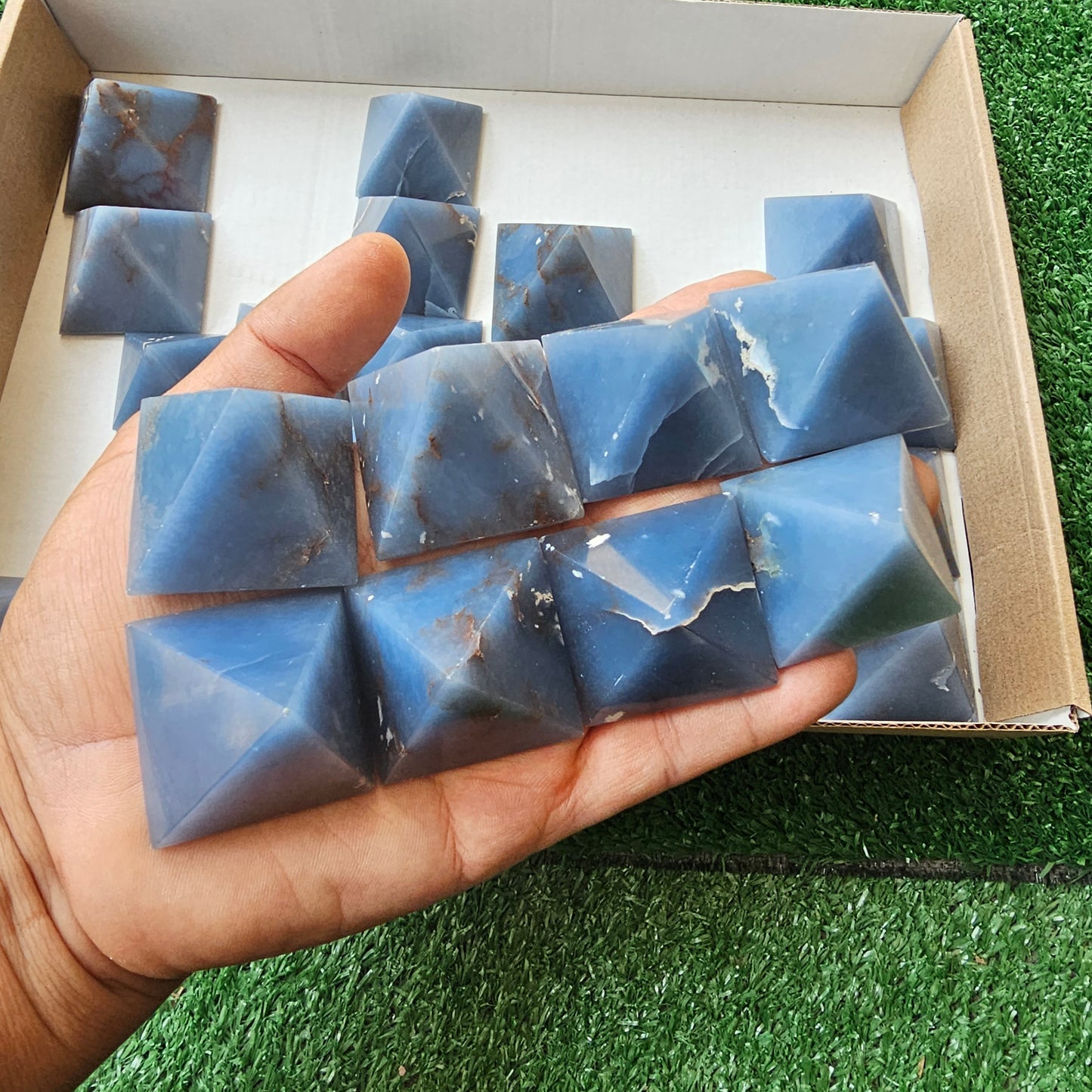 31 pc blue angelite pyramids