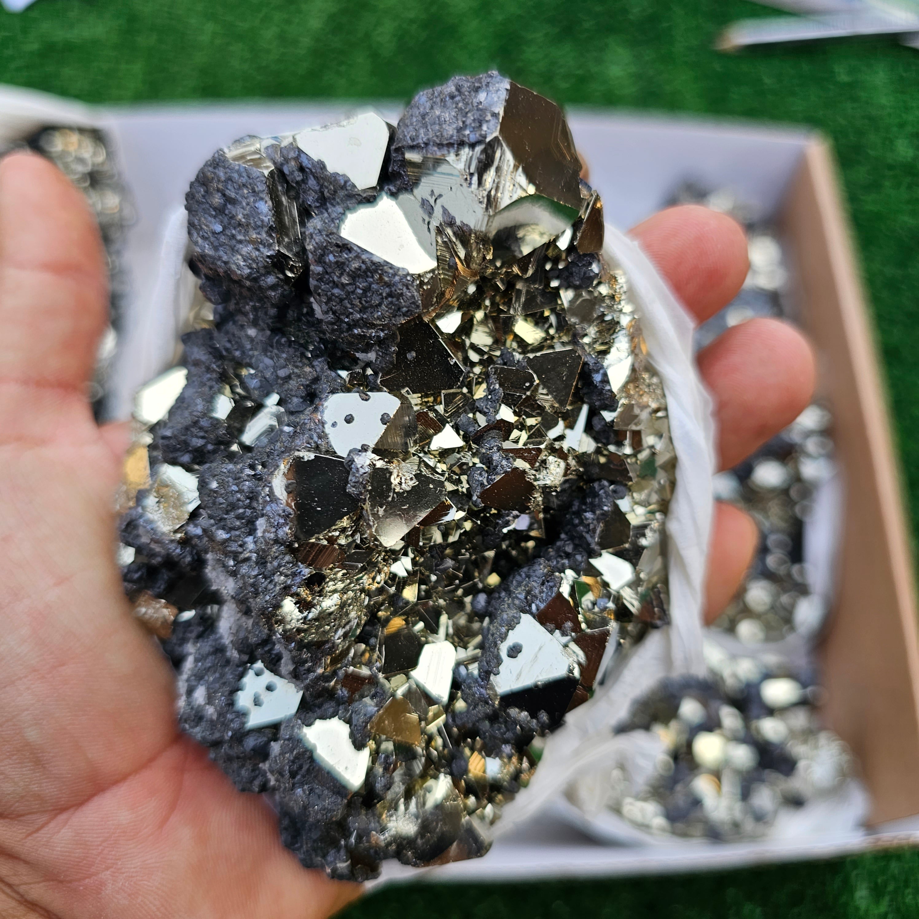 14 pc pyrite octahedral with sphalerite