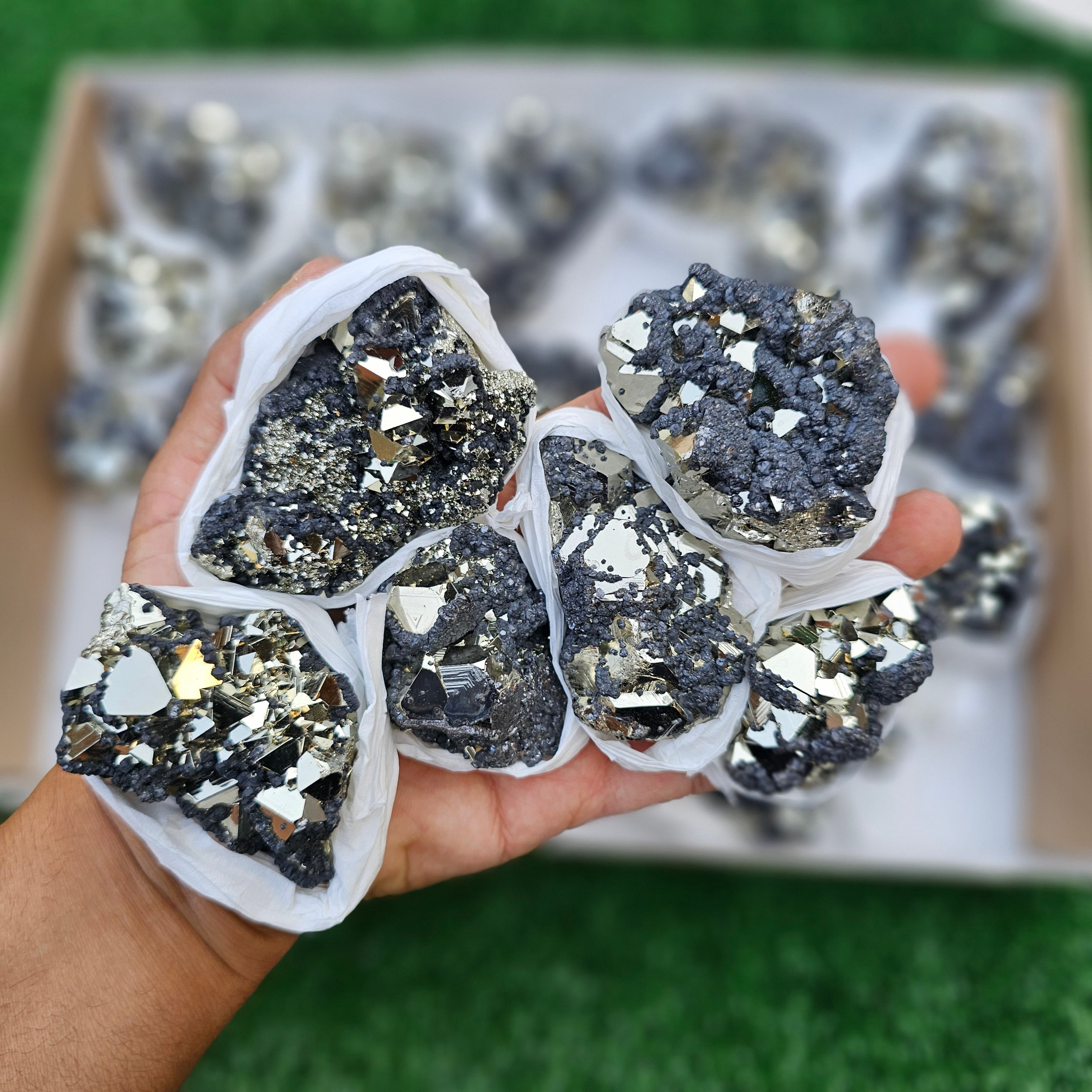27 pc pyrite octahedral with sphalerite