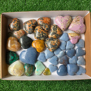 Lot 38 pcs Heart of mixed stones
