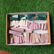 Lot 44 pcs Phosphosiderite, Chrysocolla and Mangano Calcite Tower