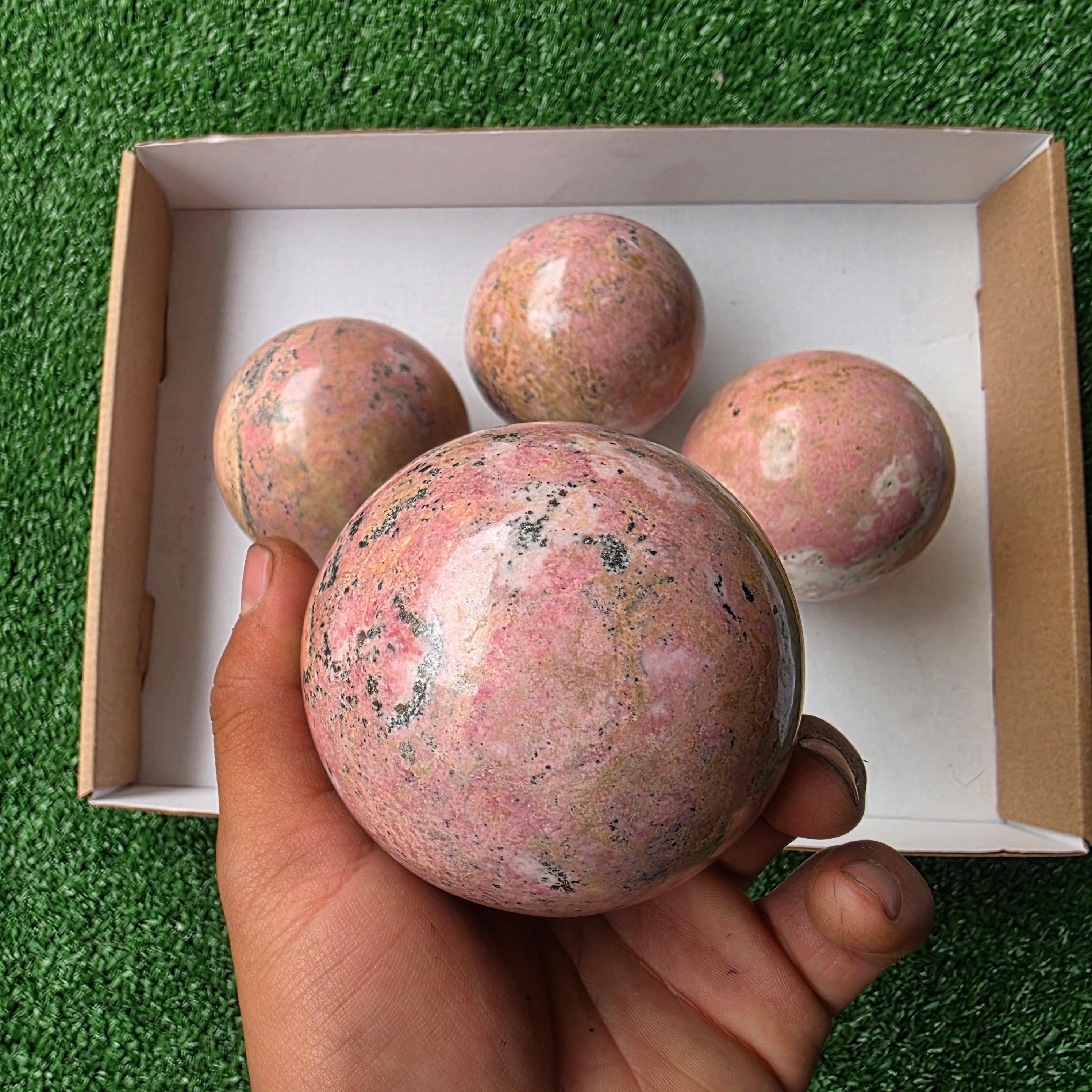 Lot 4 pcs Rhodonite Sphere