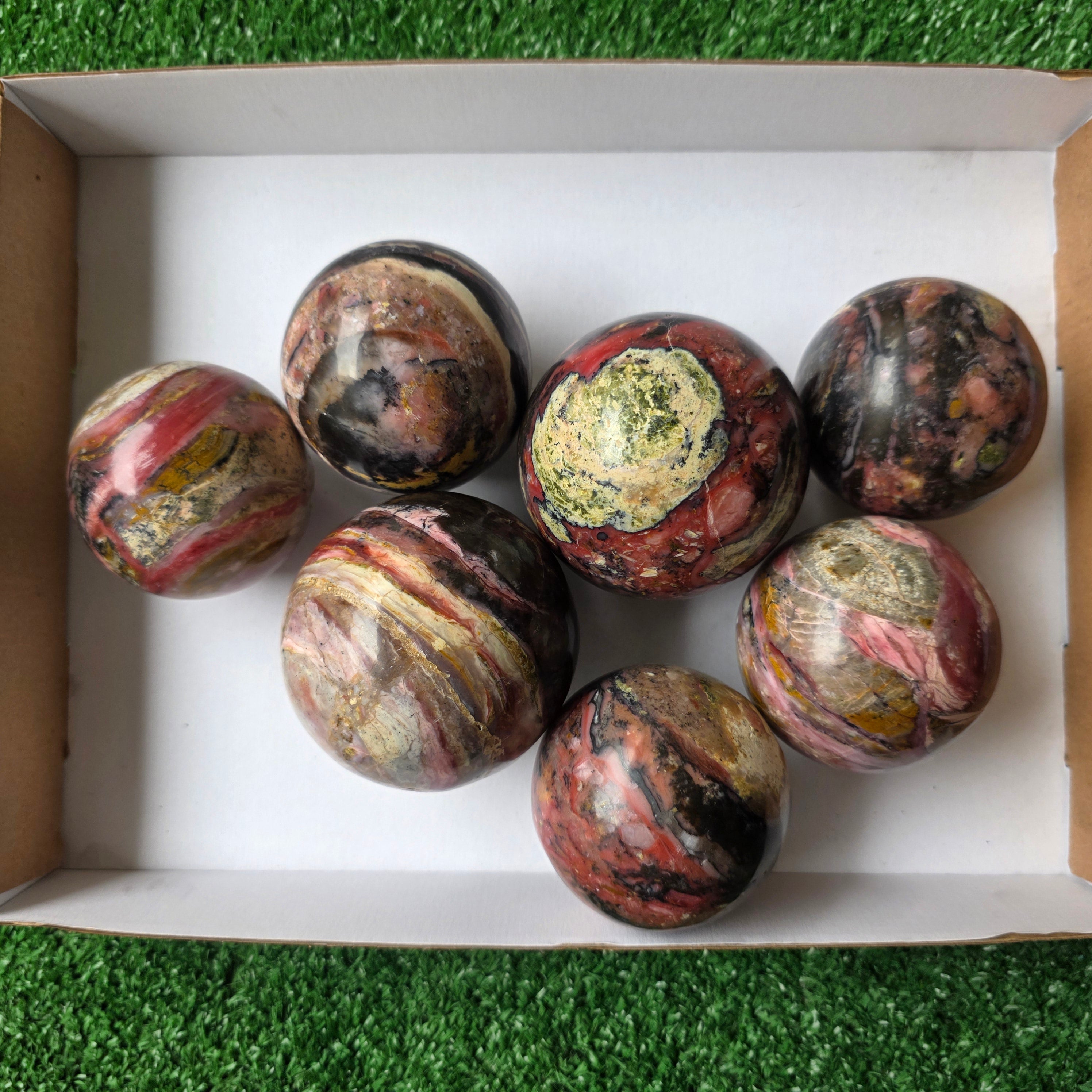 Lot 7 pcs strawberry pink opal Sphere