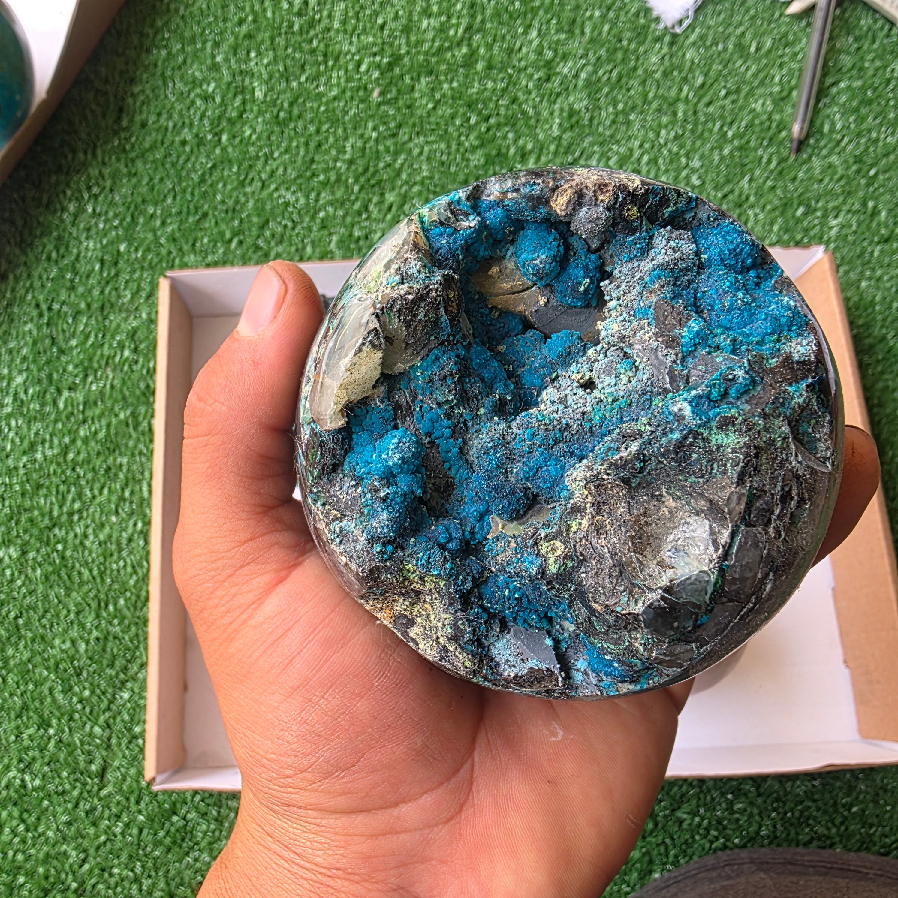 lot 5 pcs Quantum Quattro, Phosphosiderite and Andean Opal sphere