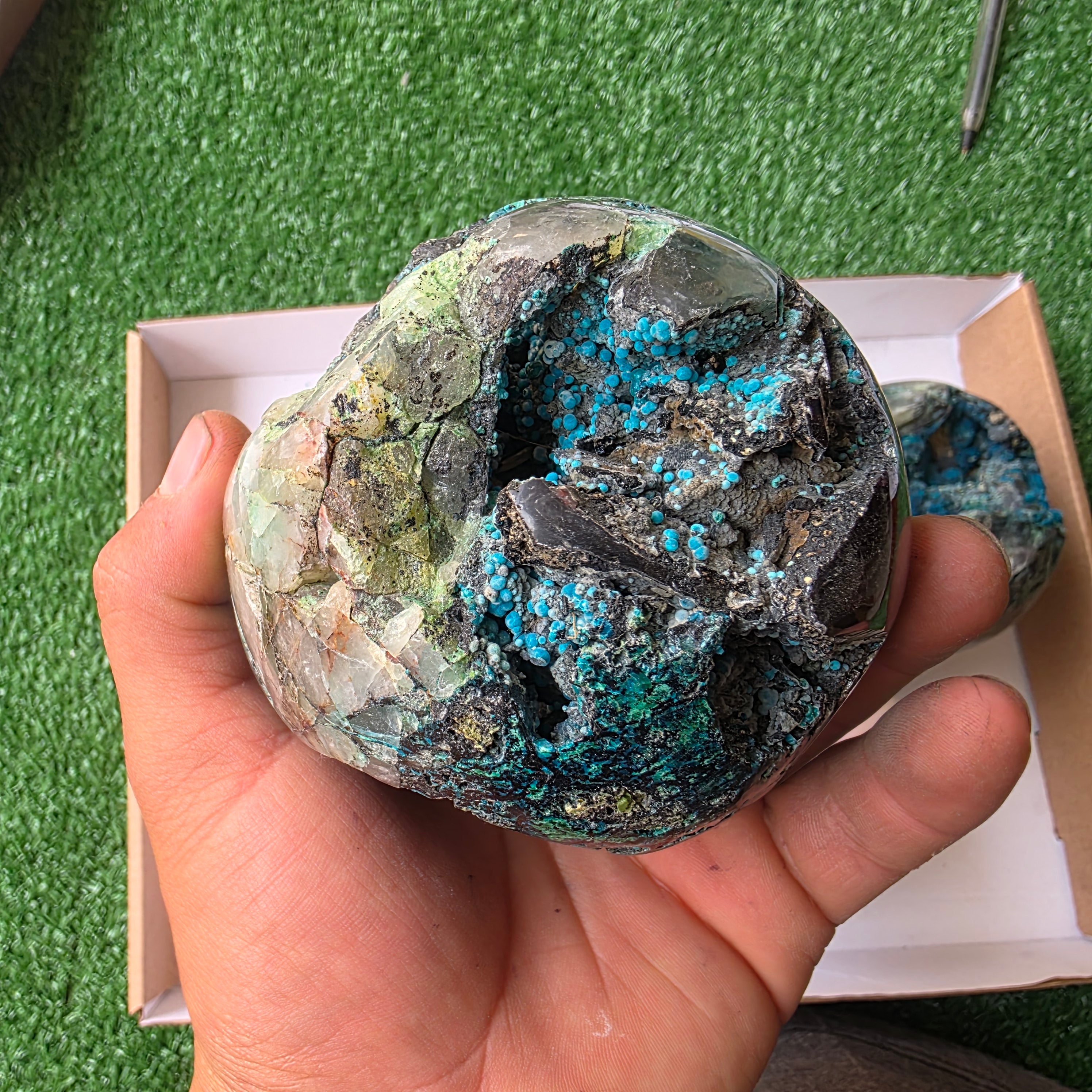 lot 5 pcs Quantum Quattro, Phosphosiderite and Andean Opal sphere