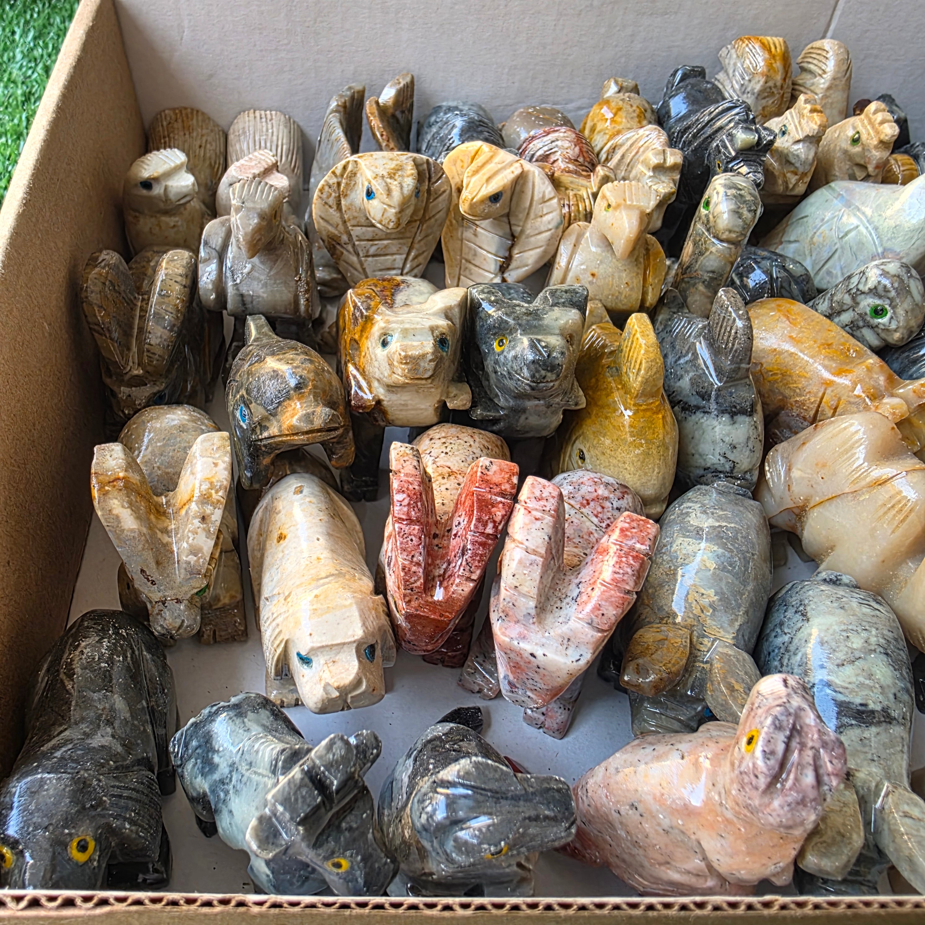 Lot 54 pcs Soapstone Animals