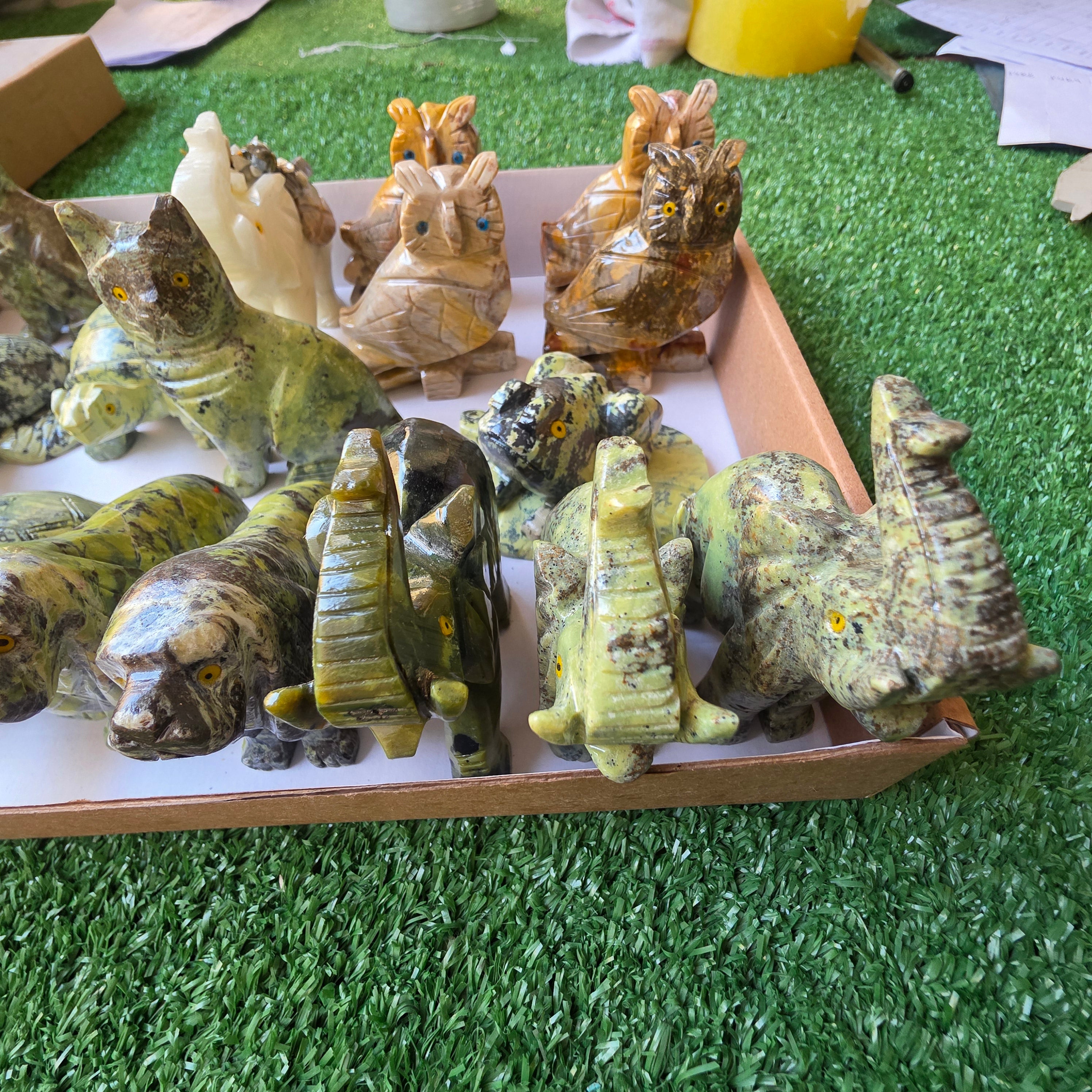 Lot 18 pcs Soapstone Animals
