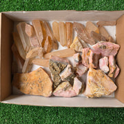 Lot 36 pcs Crystal Quartz and Pink Opal Rough