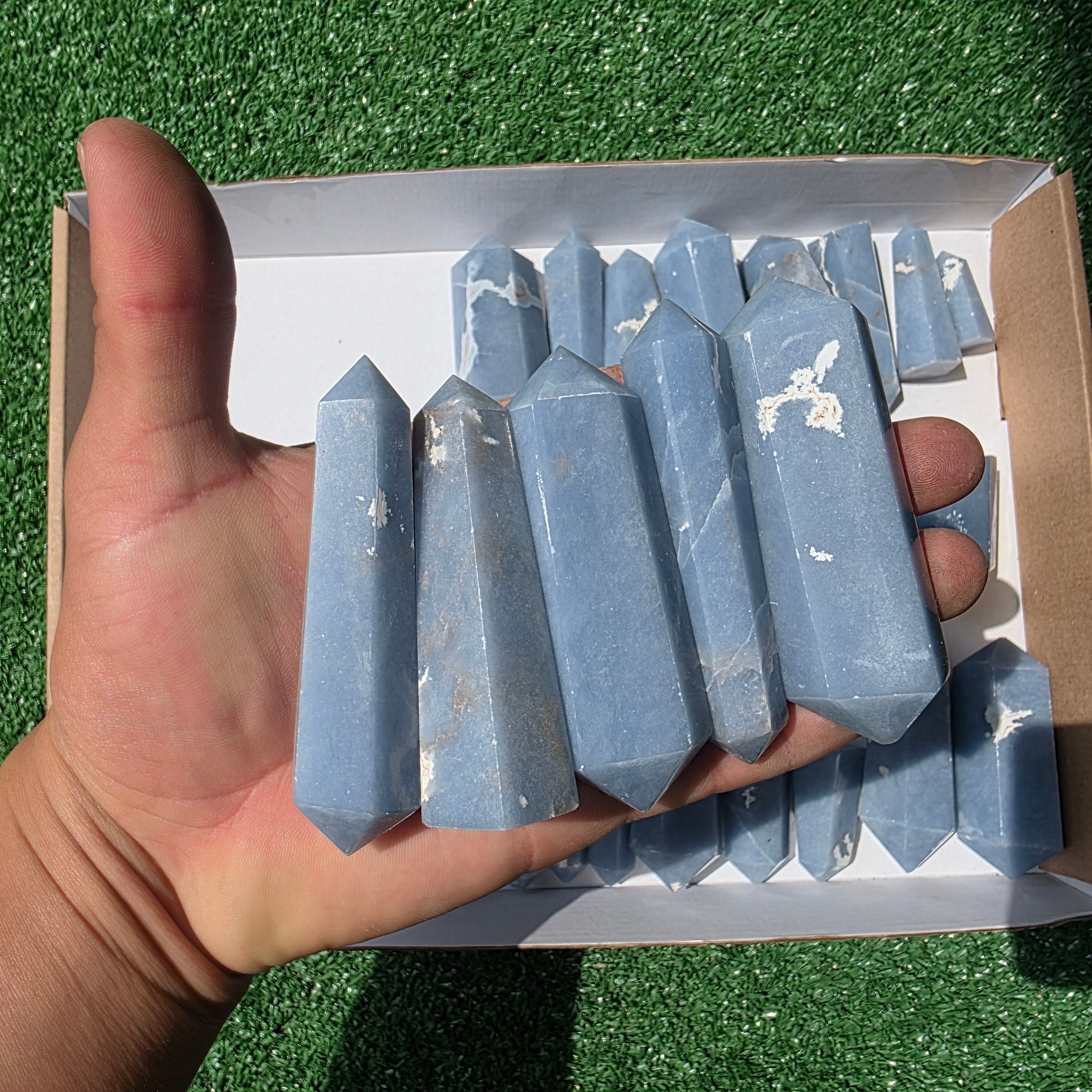 Lot 38 pcs Angelite Tower