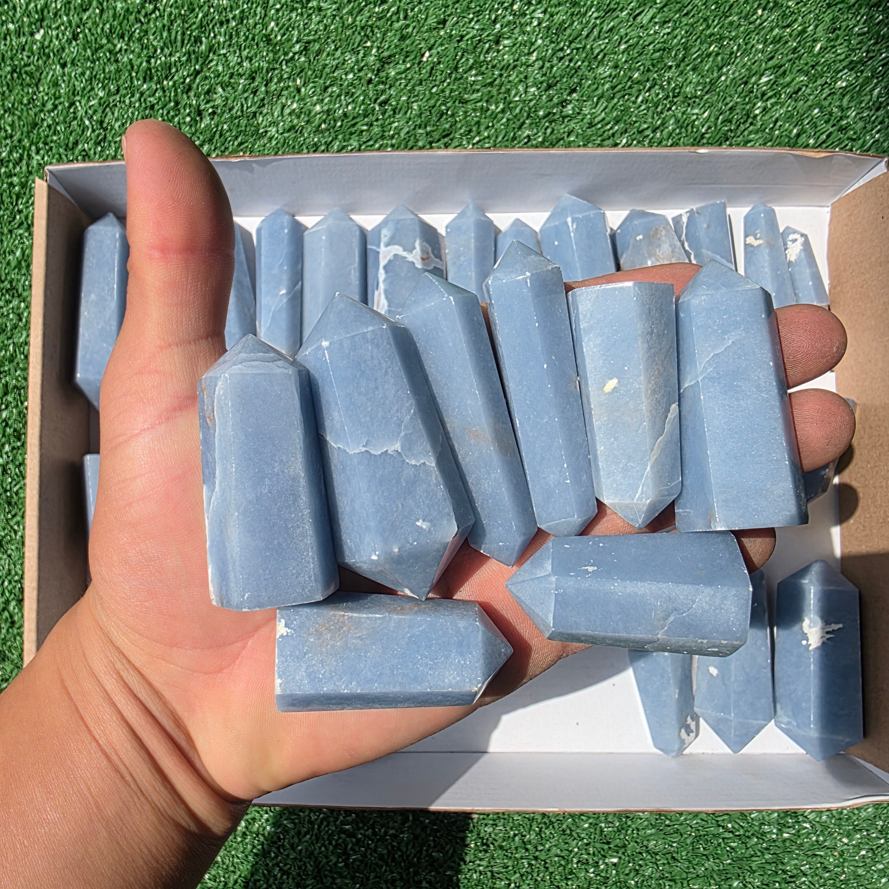 Lot 38 pcs Angelite Tower