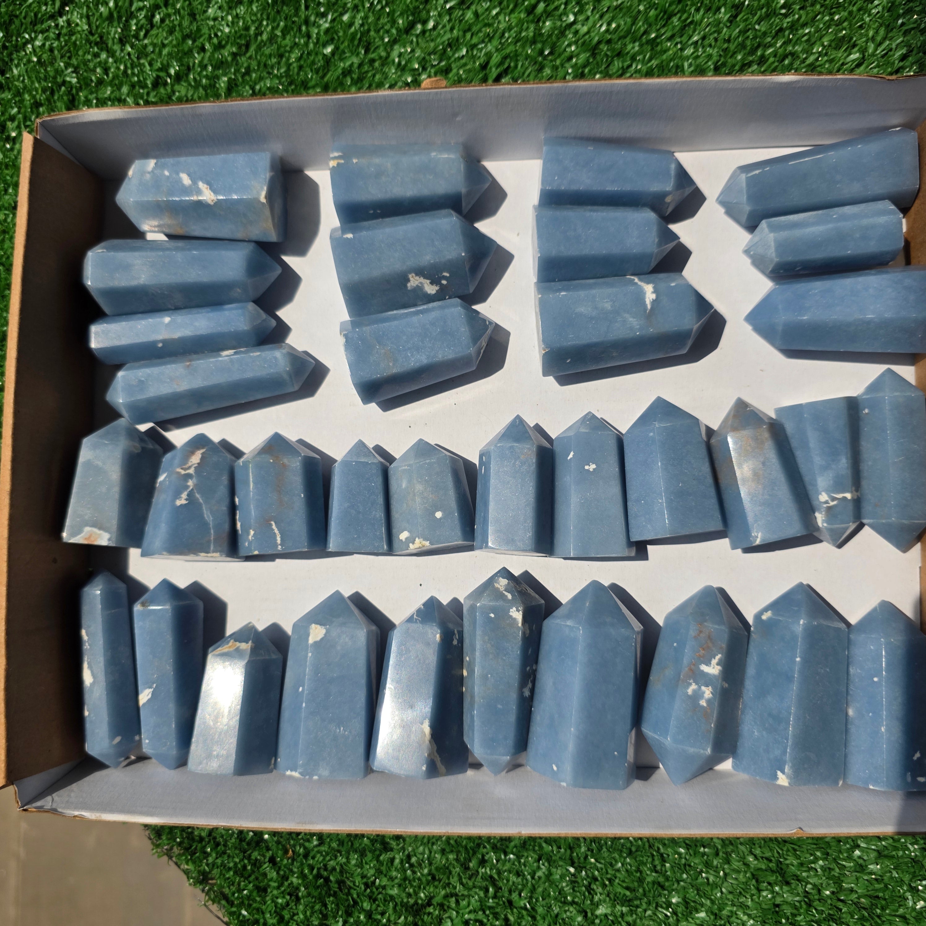 Lot 34 pcs Angelite Tower