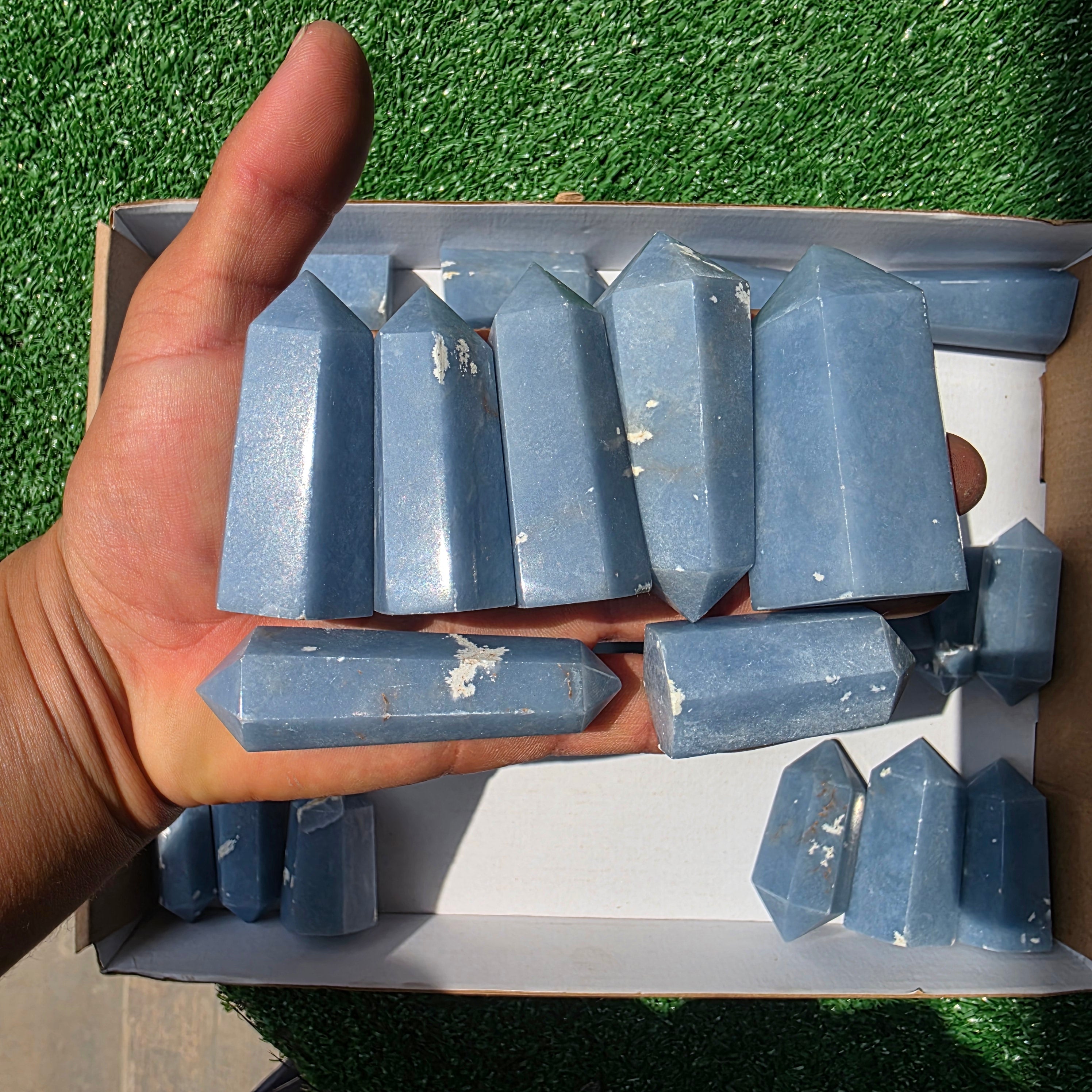 Lot 34 pcs Angelite Tower