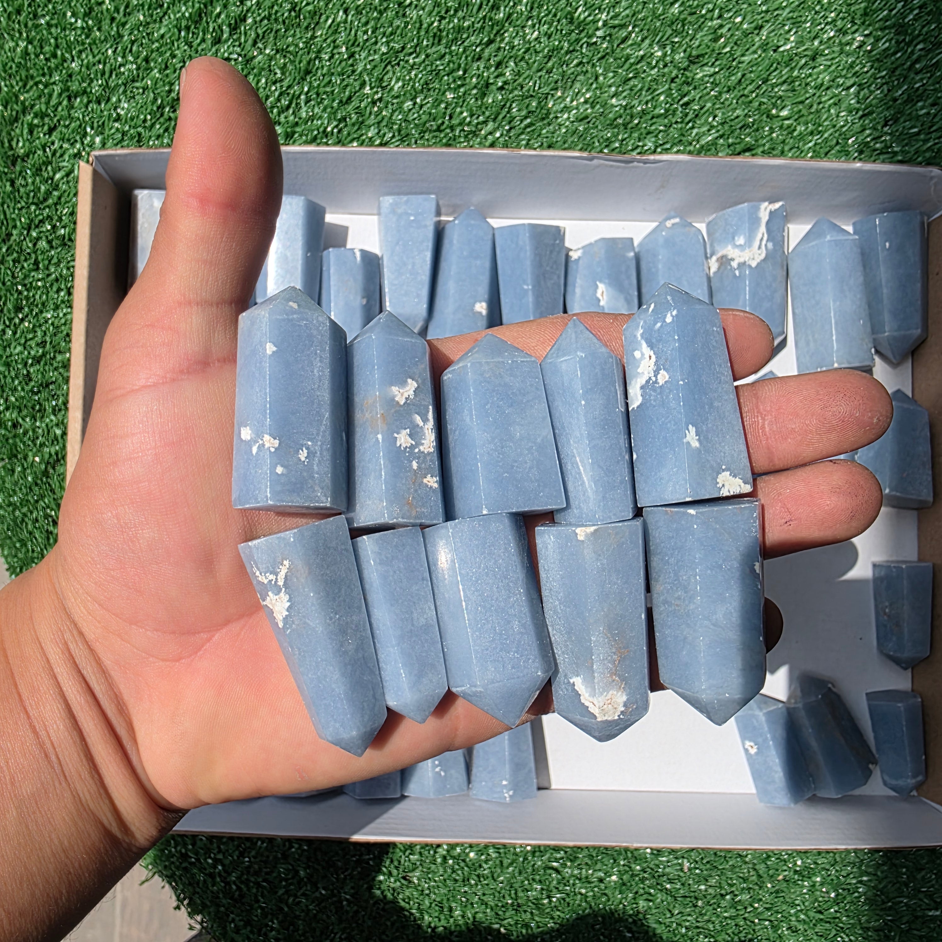 Lot 54 pcs Angelite Tower