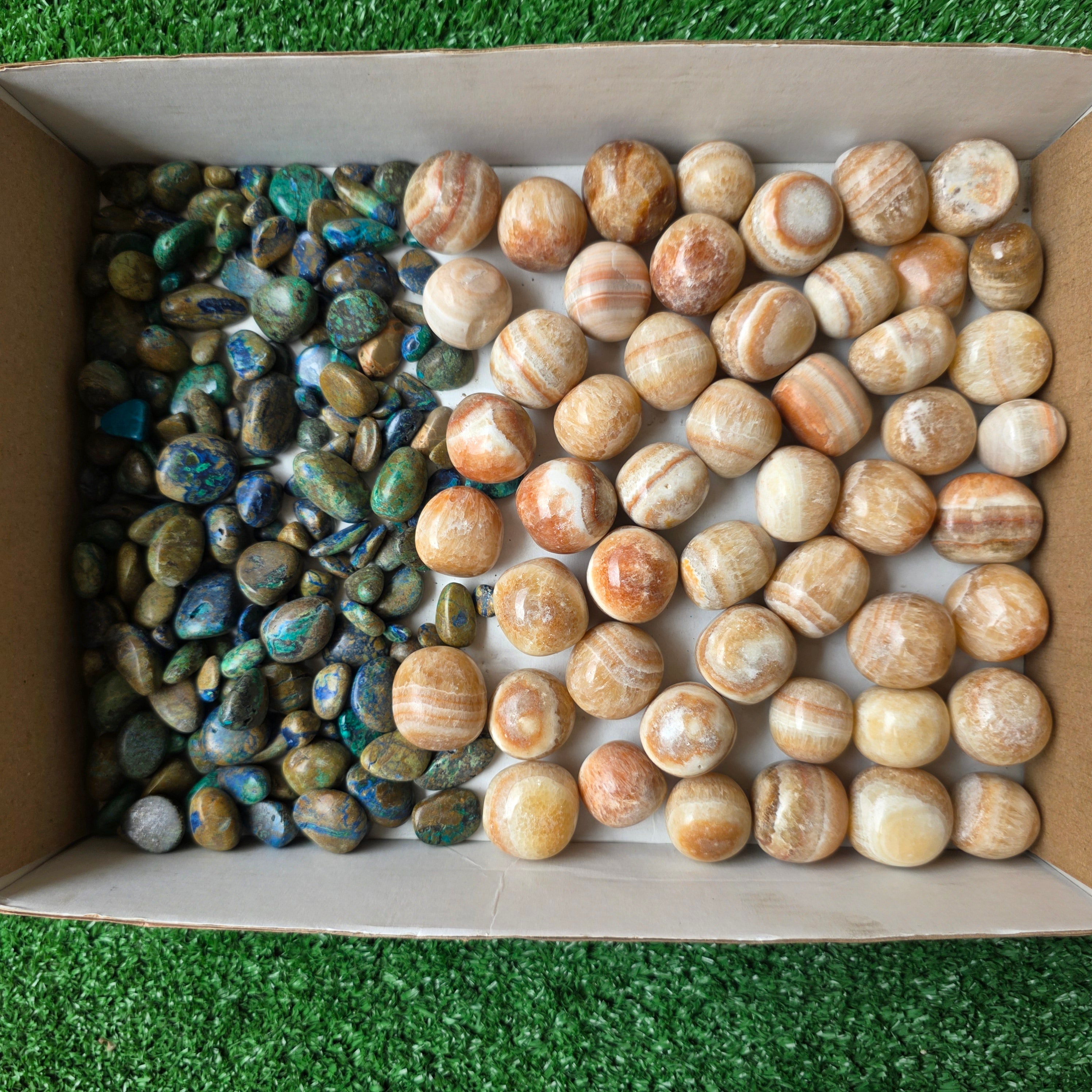 Lot 2.1 kg Azurite Malachite and caramel onix Tumbled