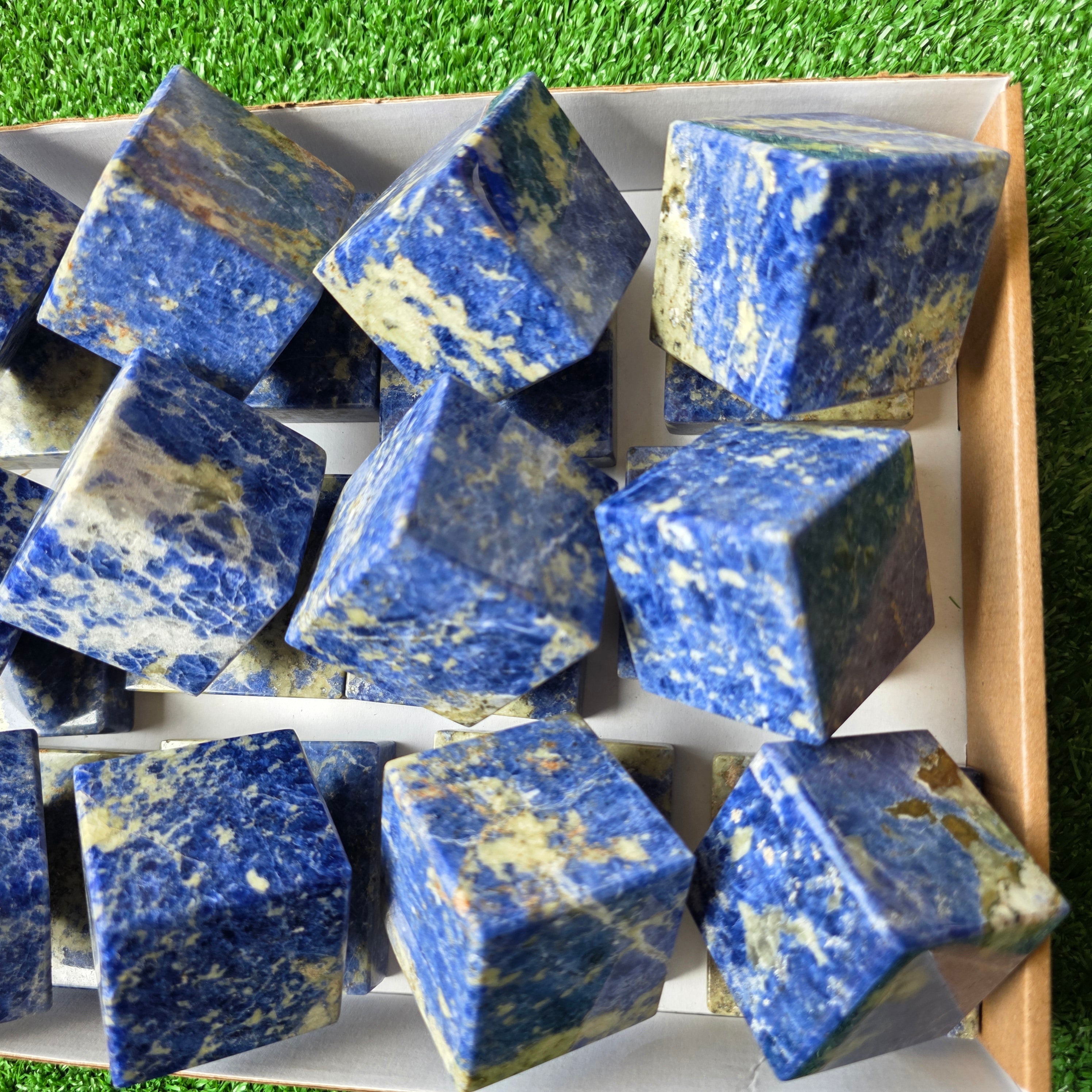 Lot 12 pcs Sodalite cube and base
