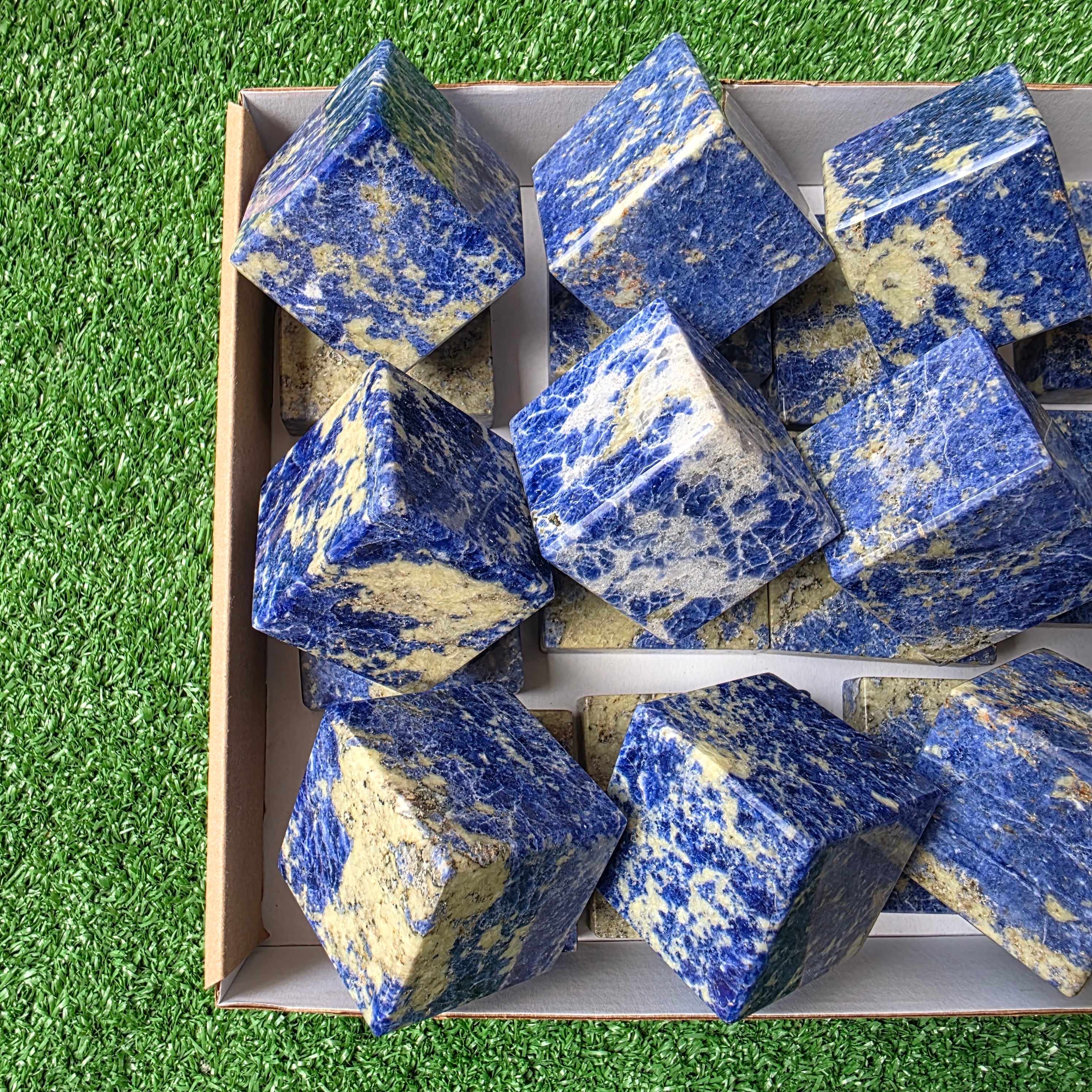 Lot 12 pcs Sodalite cube and base