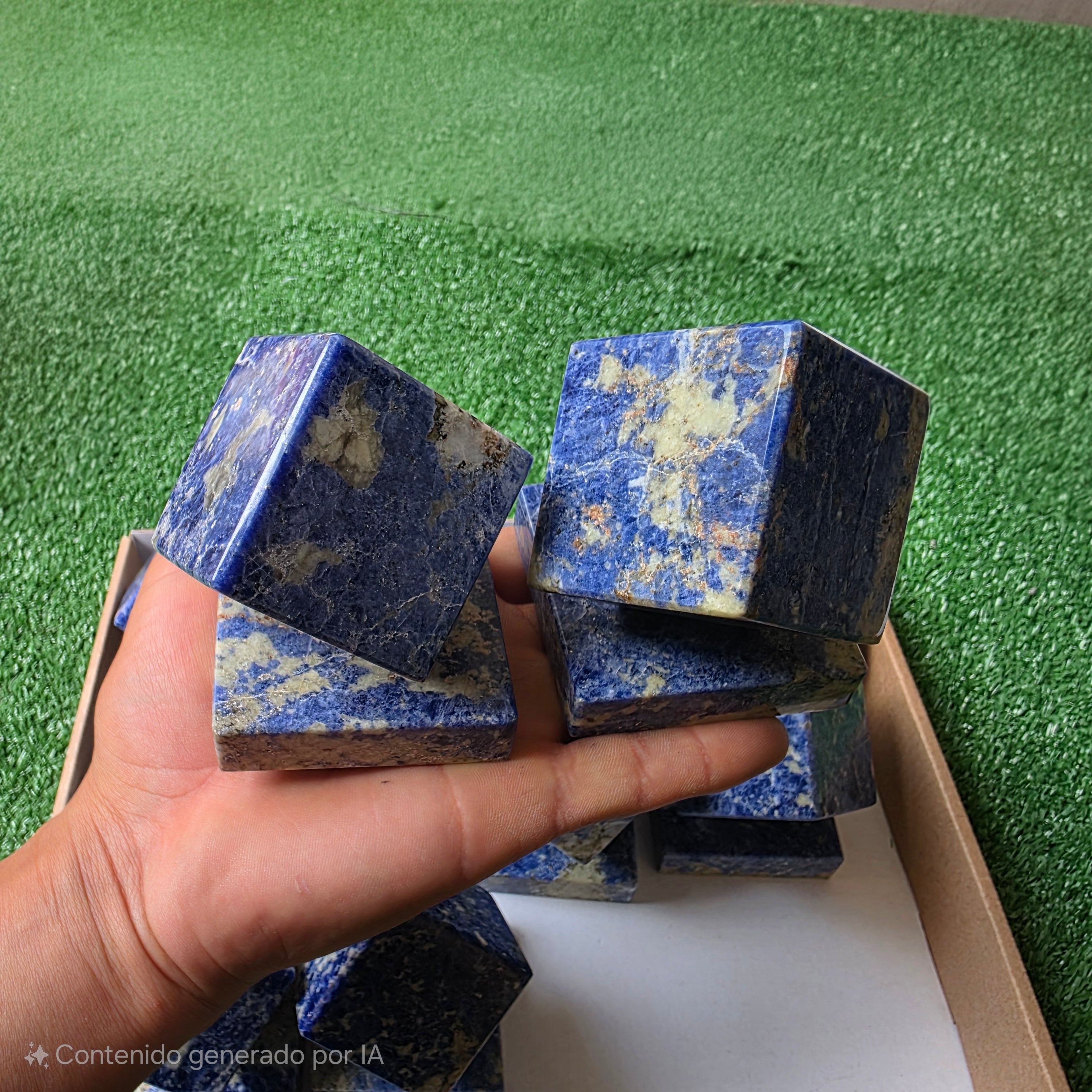 Lot 12 pcs Sodalite cube and base