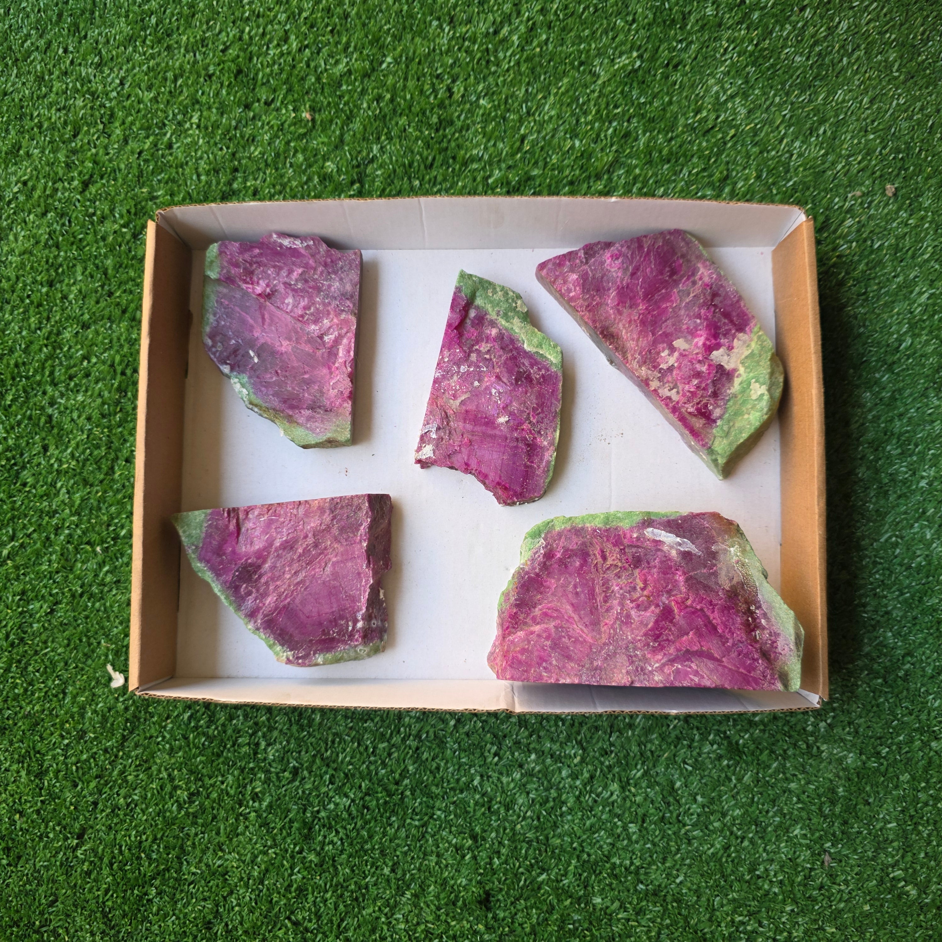 Lot 5 pcs Ruby Zoisite slices