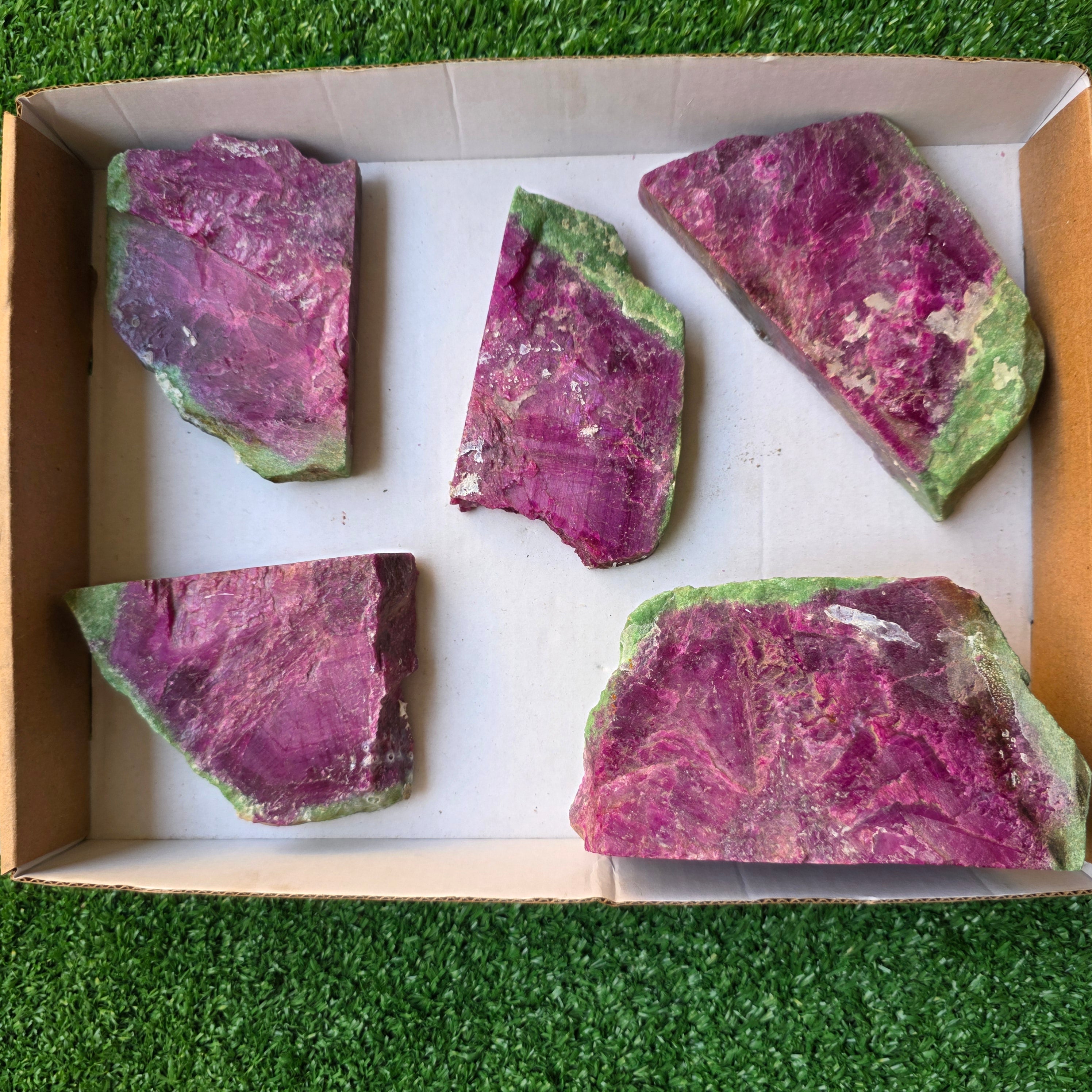 Lot 5 pcs Ruby Zoisite slices