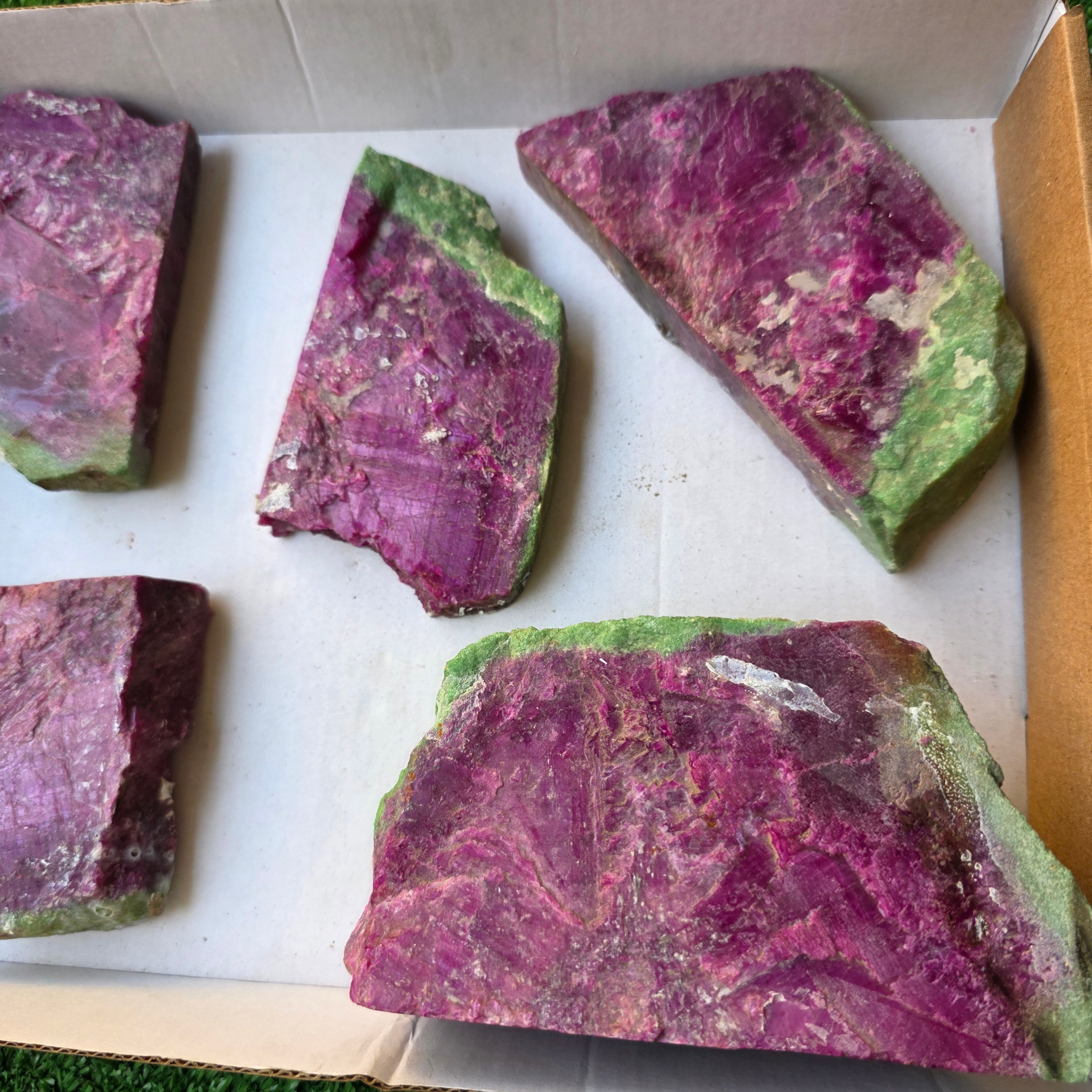Lot 5 pcs Ruby Zoisite slices