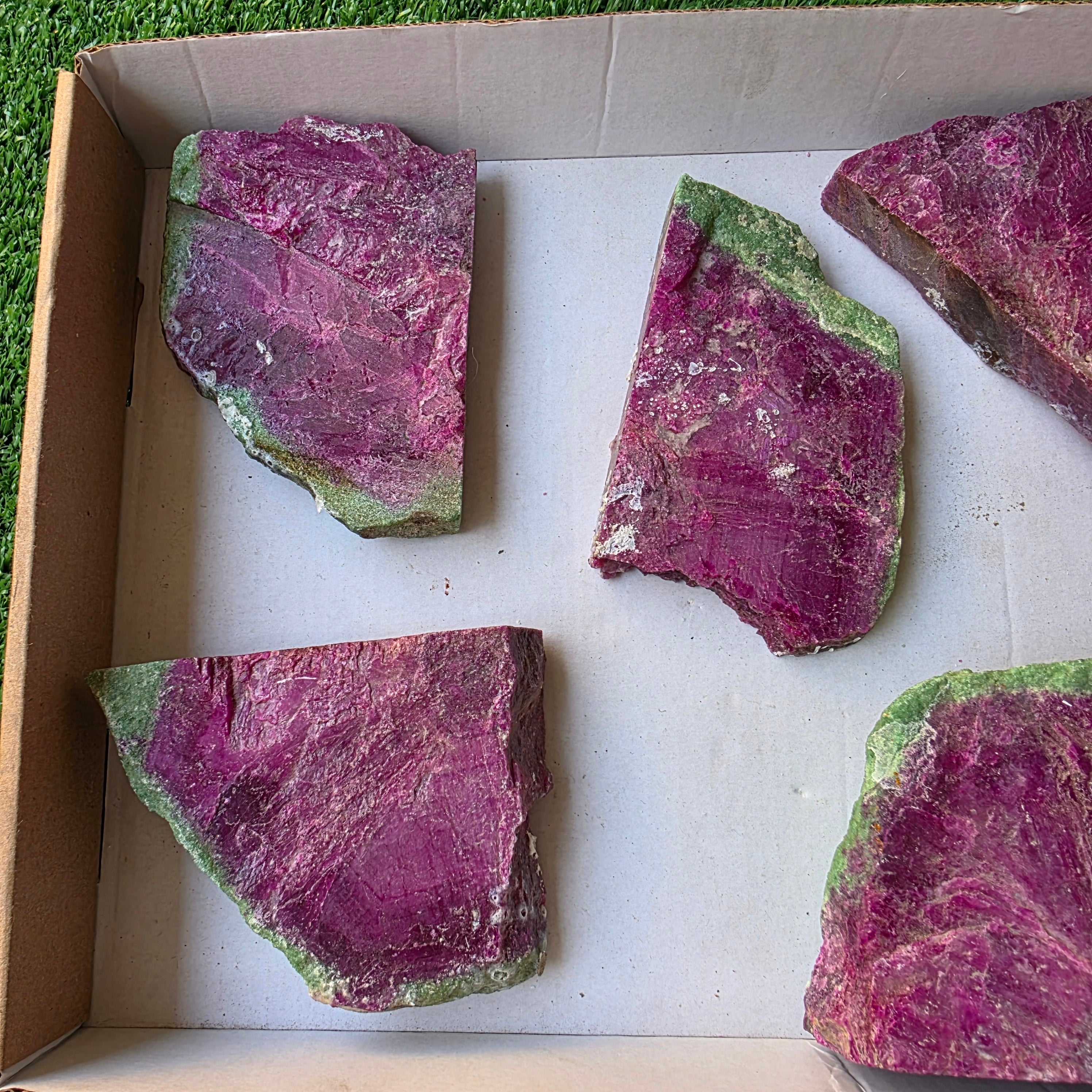 Lot 5 pcs Ruby Zoisite slices