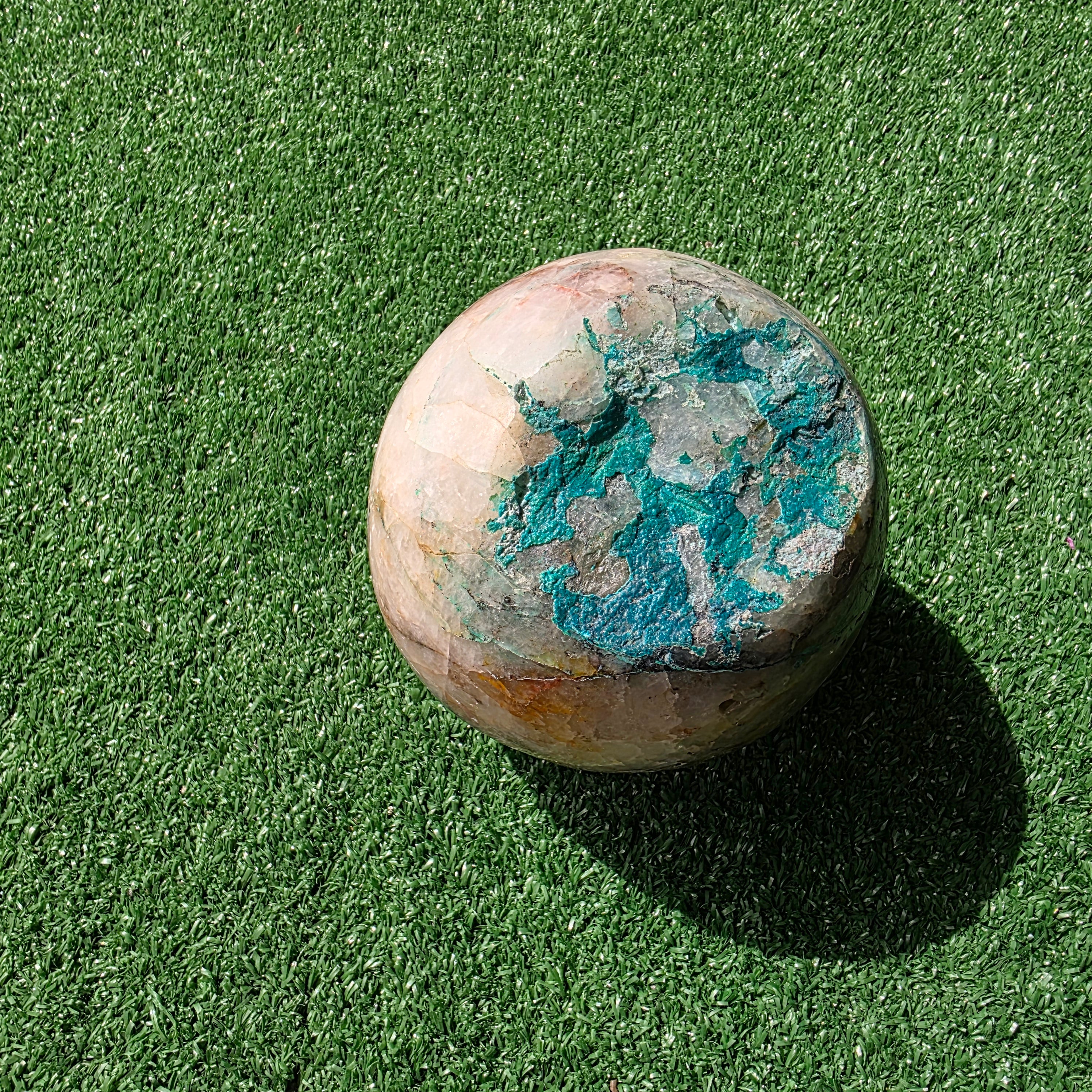 Lot 1 pc Chrysocolla on Quartz Sphere