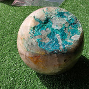 Lot 1 pc Chrysocolla on Quartz Sphere