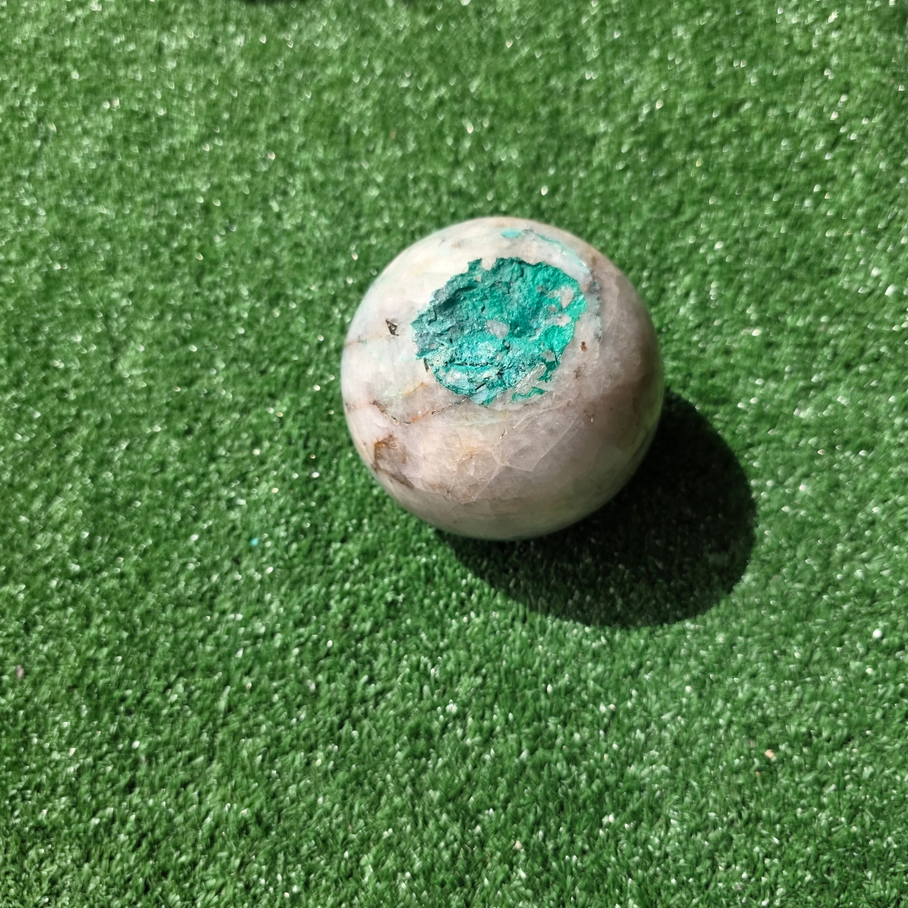 Lot 1 pc Chrysocolla on Quartz Sphere