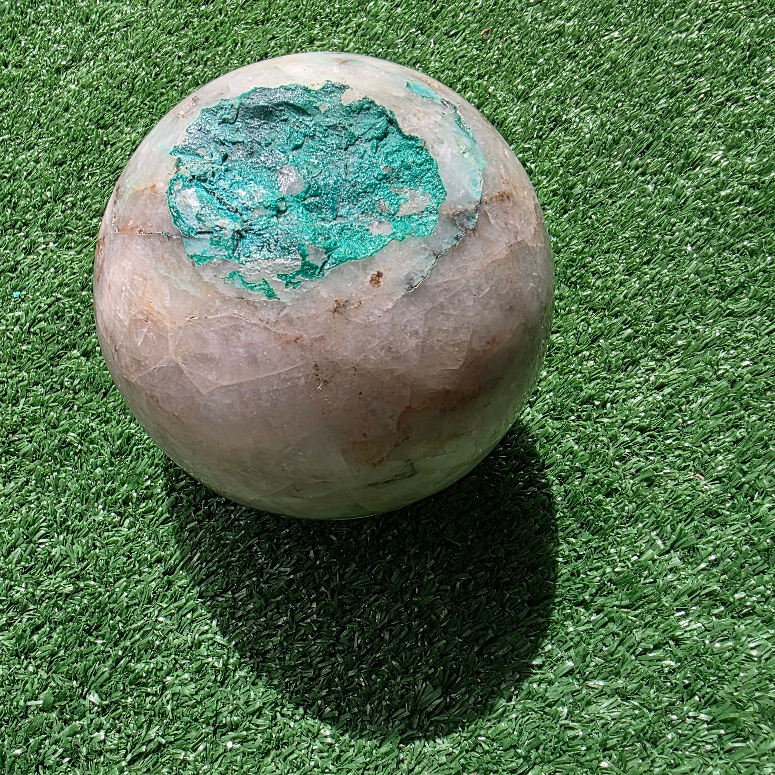 Lot 1 pc Chrysocolla on Quartz Sphere