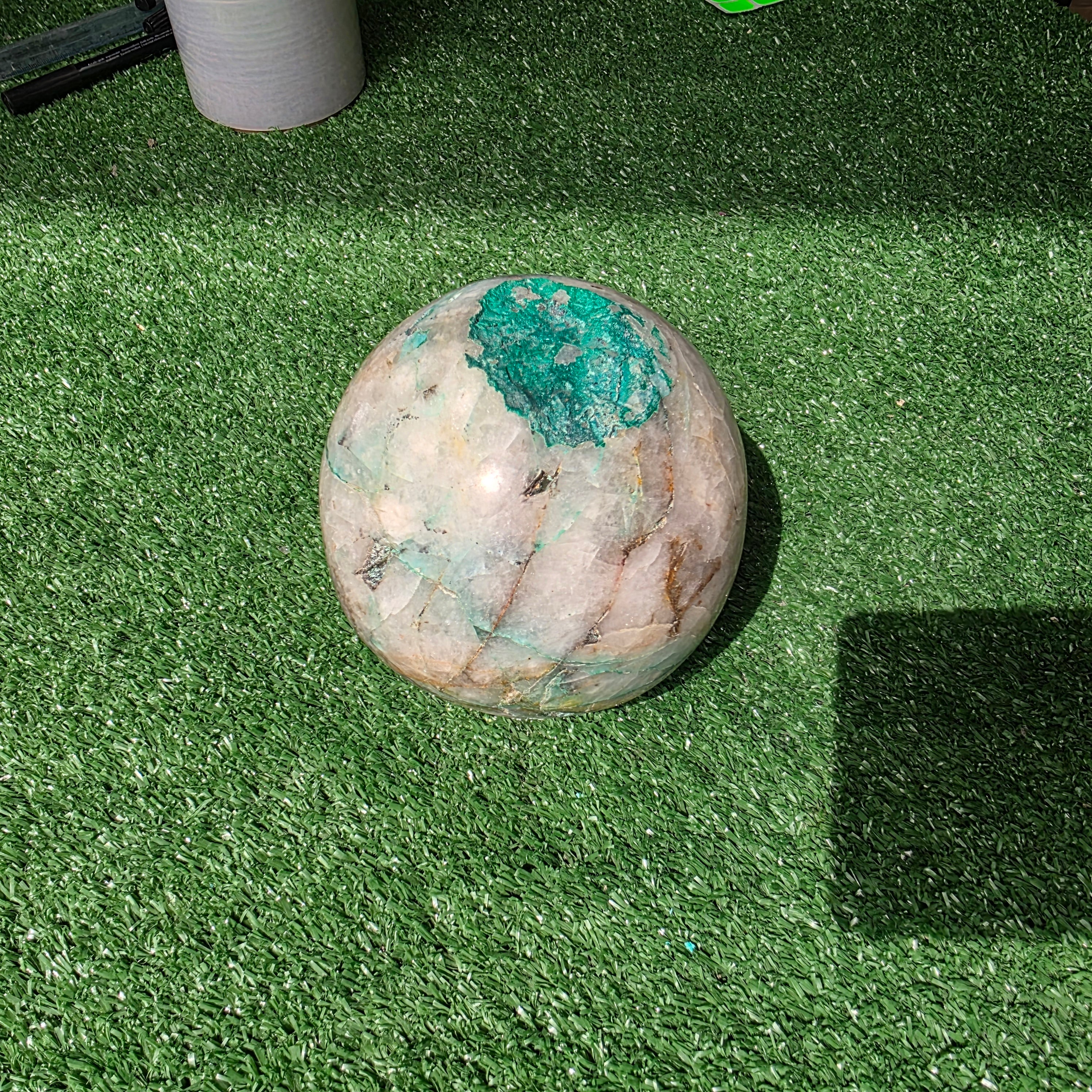 Lot 1 pc Chrysocolla on Quartz Sphere