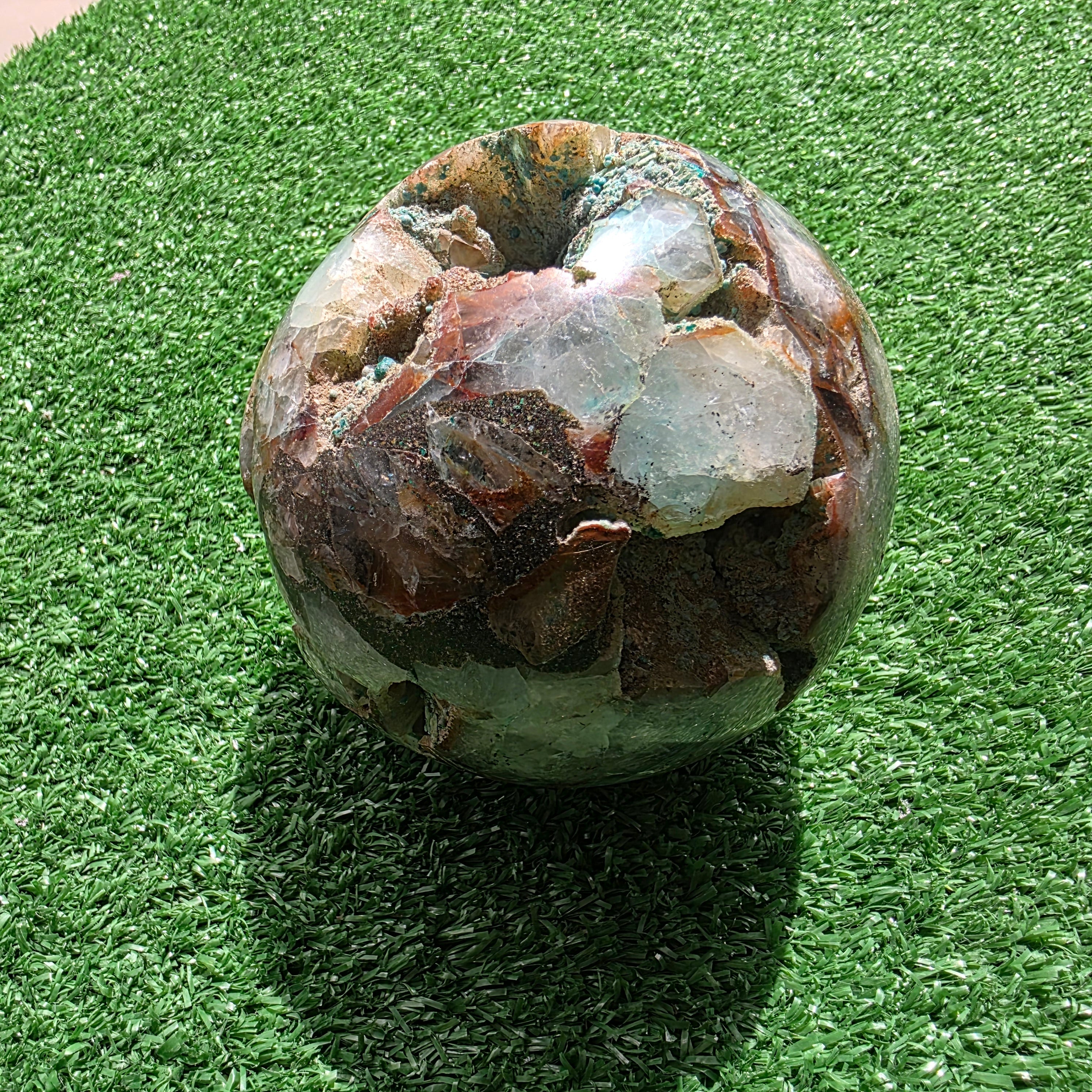 Lot 1 pc Chrysocolla on Quartz Sphere